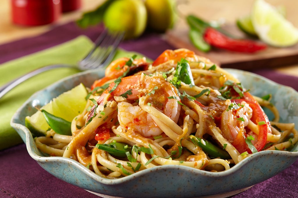 Peanut Noodles with Prawns