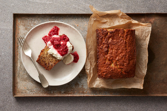 Gluten Free Banana & Coconut Bread with Raspberry Chia Jam