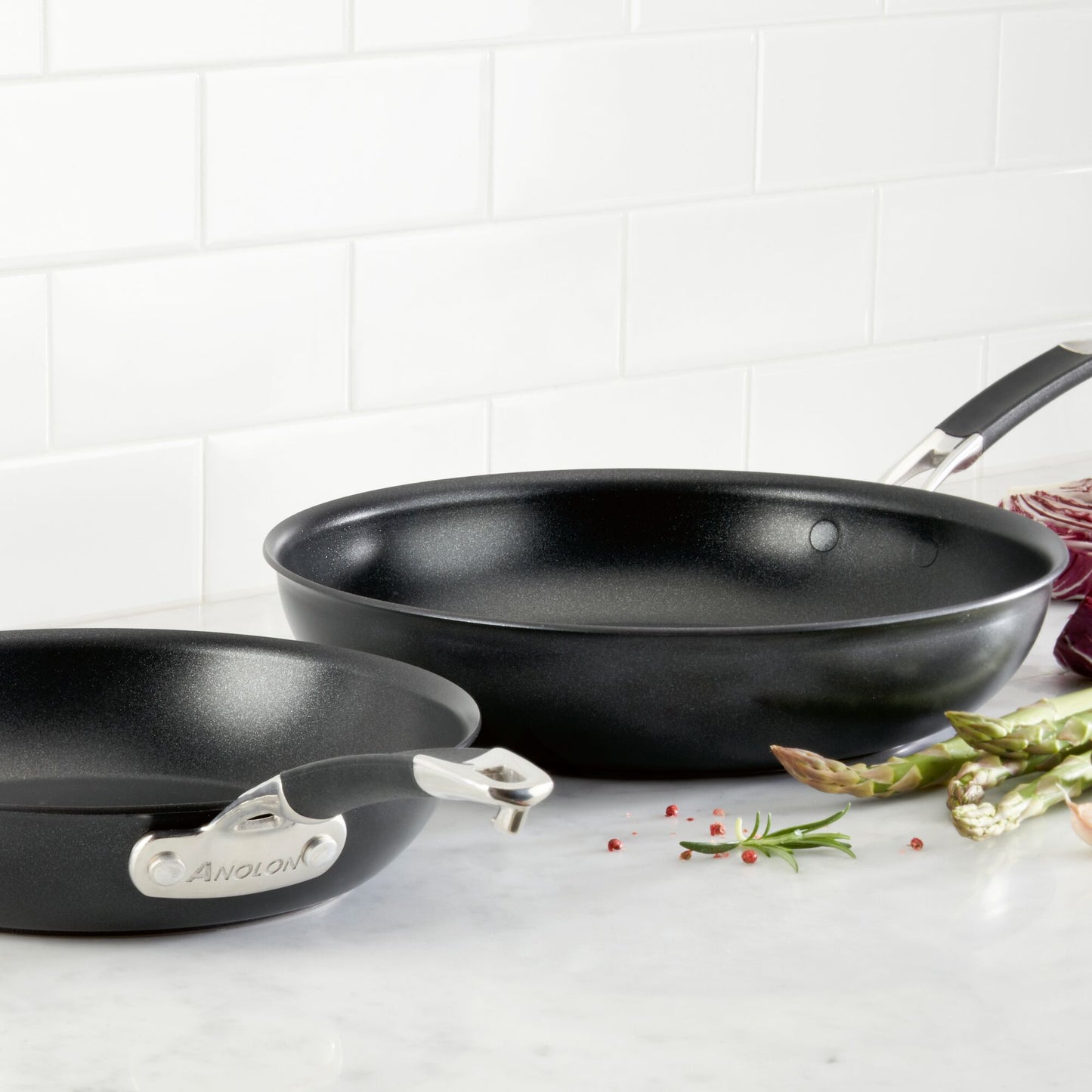 Anolon Smart Stack Nonstick Induction Skillet Twin Pack 22/25cm