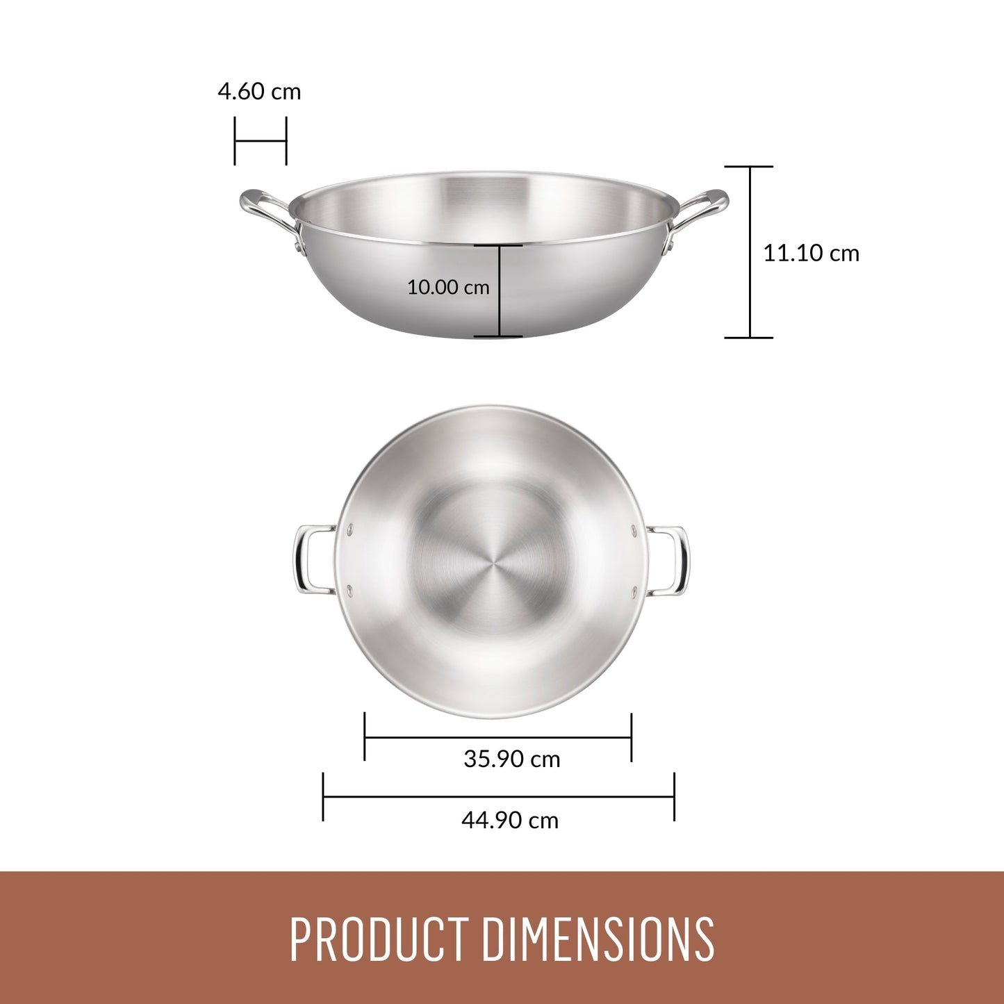Essteele Eternità Stainless Steel Induction Open Wok 34cm