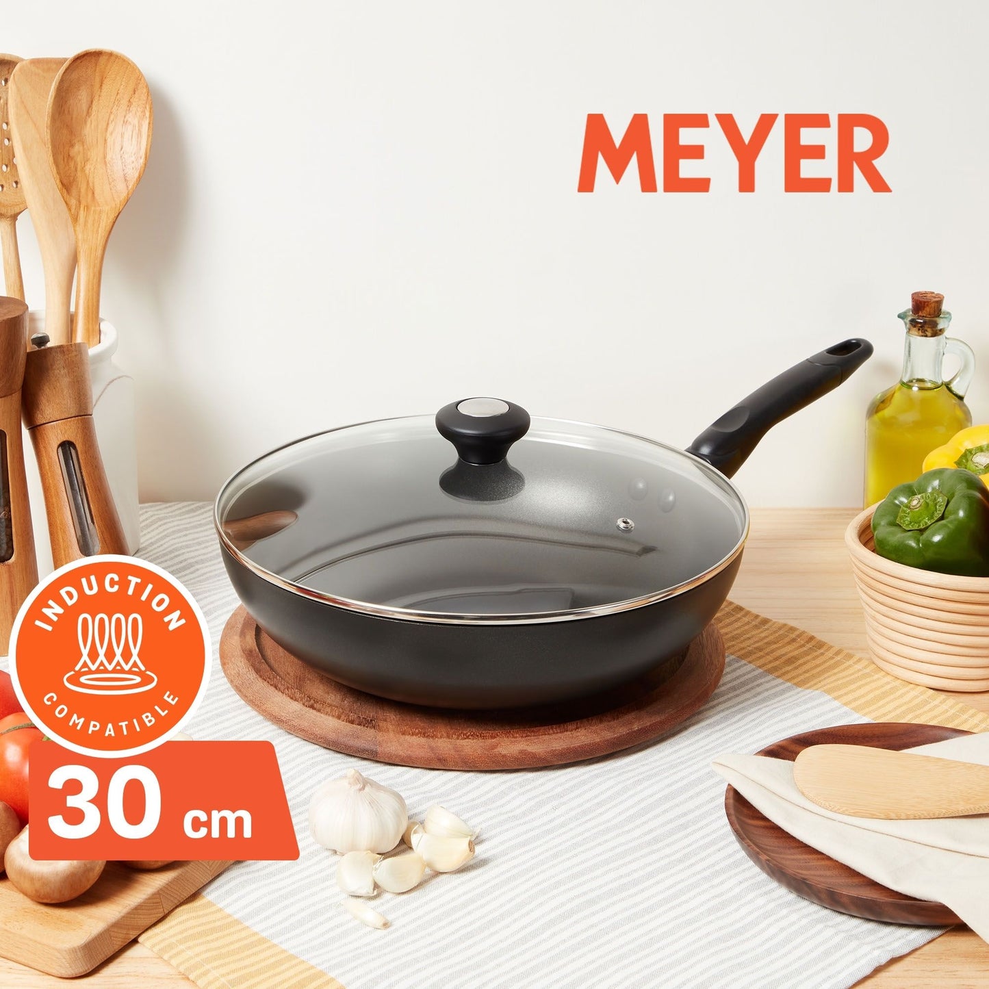 Meyer Cook 'N' Look Induction Covered Stirfry 30cm/4.3L