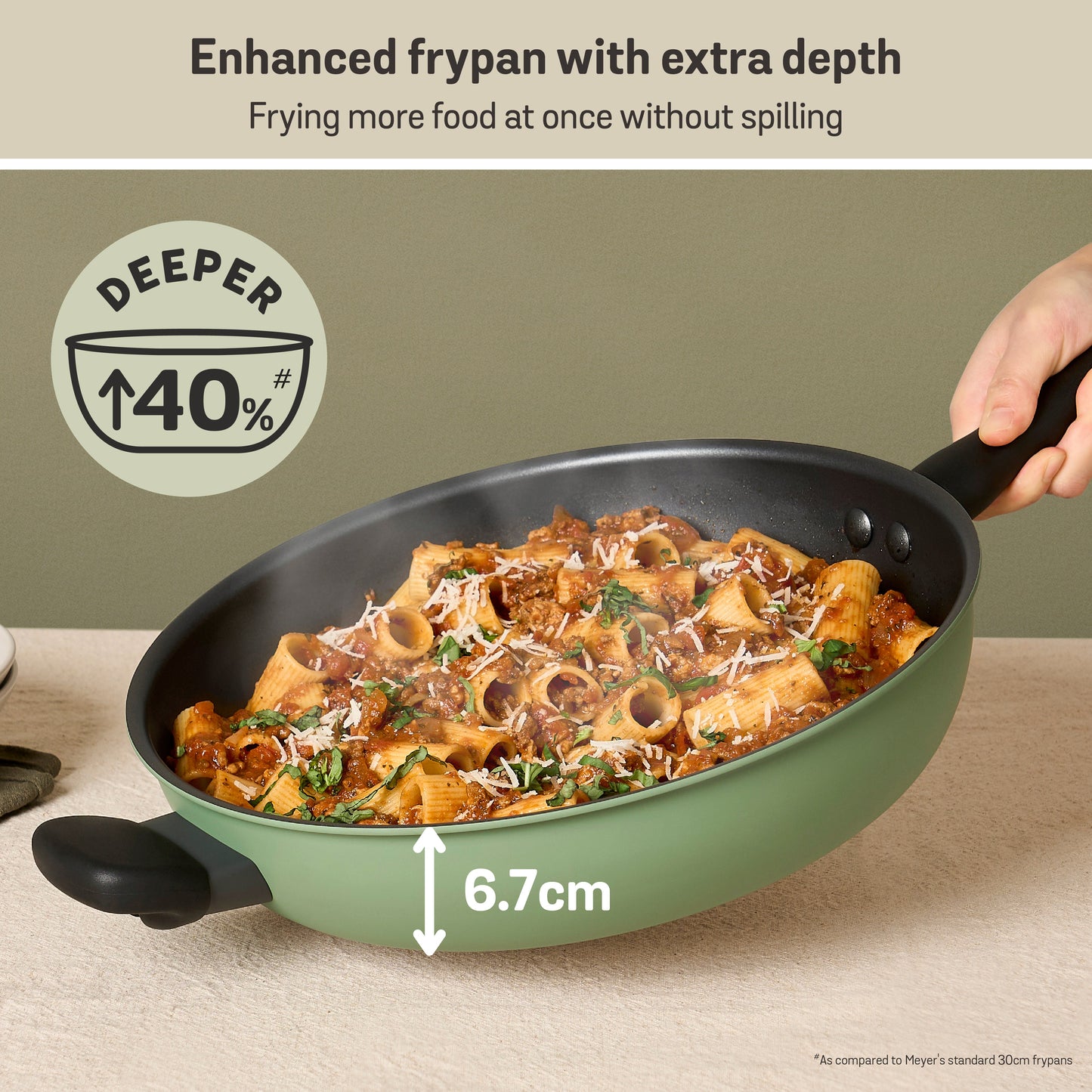 Meyer Moda Induction Open French Frypan With Helper Handle 30cm Sage