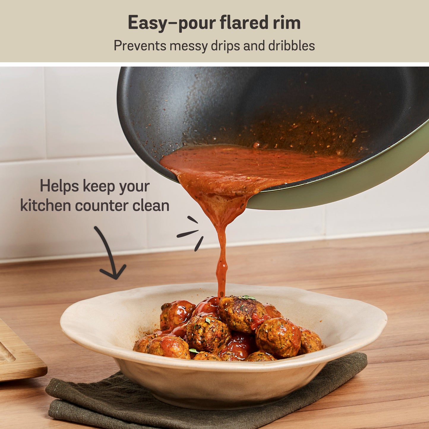 Meyer Moda Induction Stirfry With Helper Handle 32cm Sage