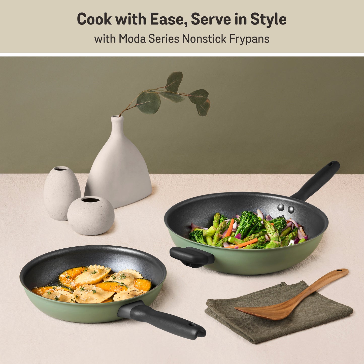 Meyer Moda Induction Stirfry With Helper Handle 32cm Sage