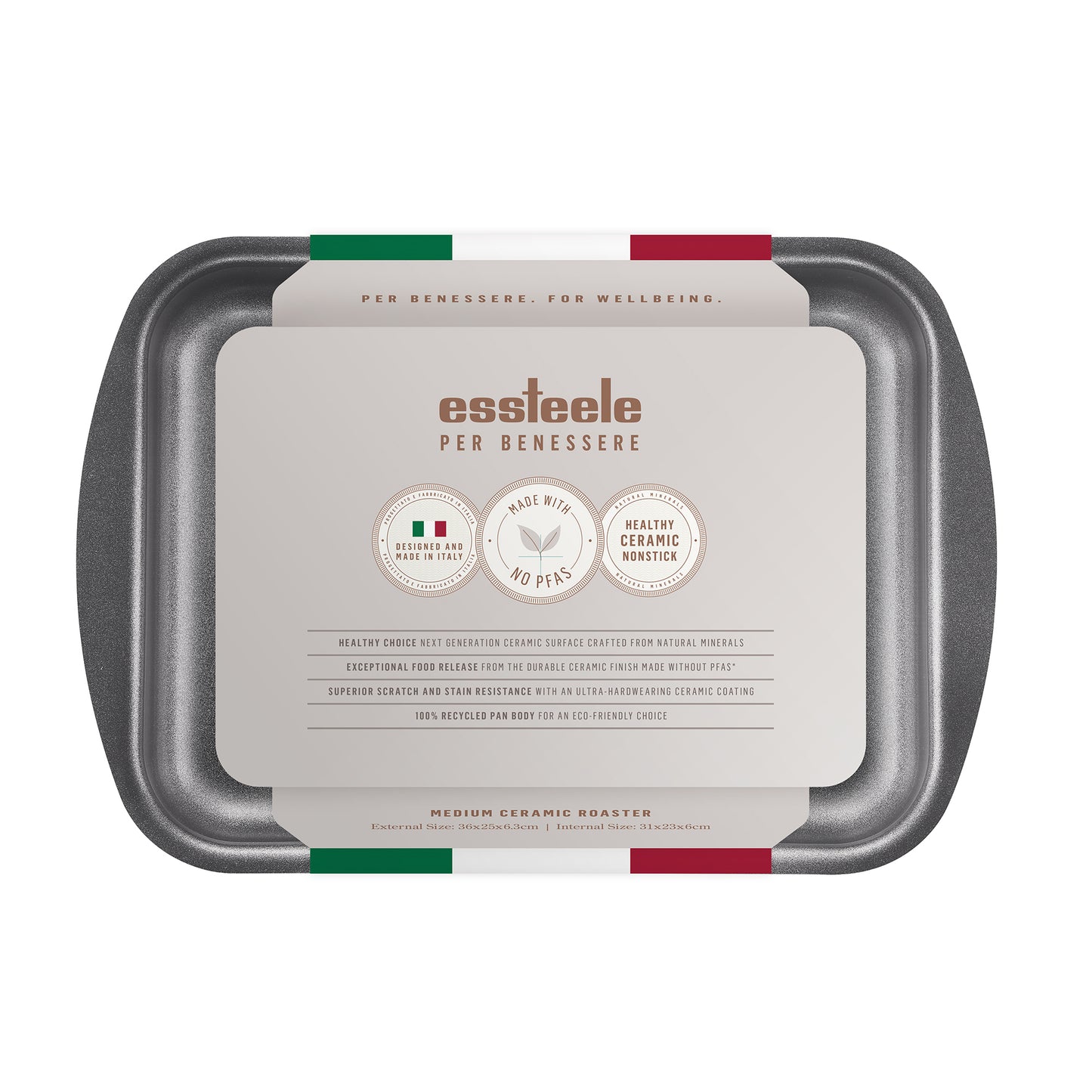 Essteele Per Benessere Ceramic Nonstick Roaster Medium 31 x 23cm