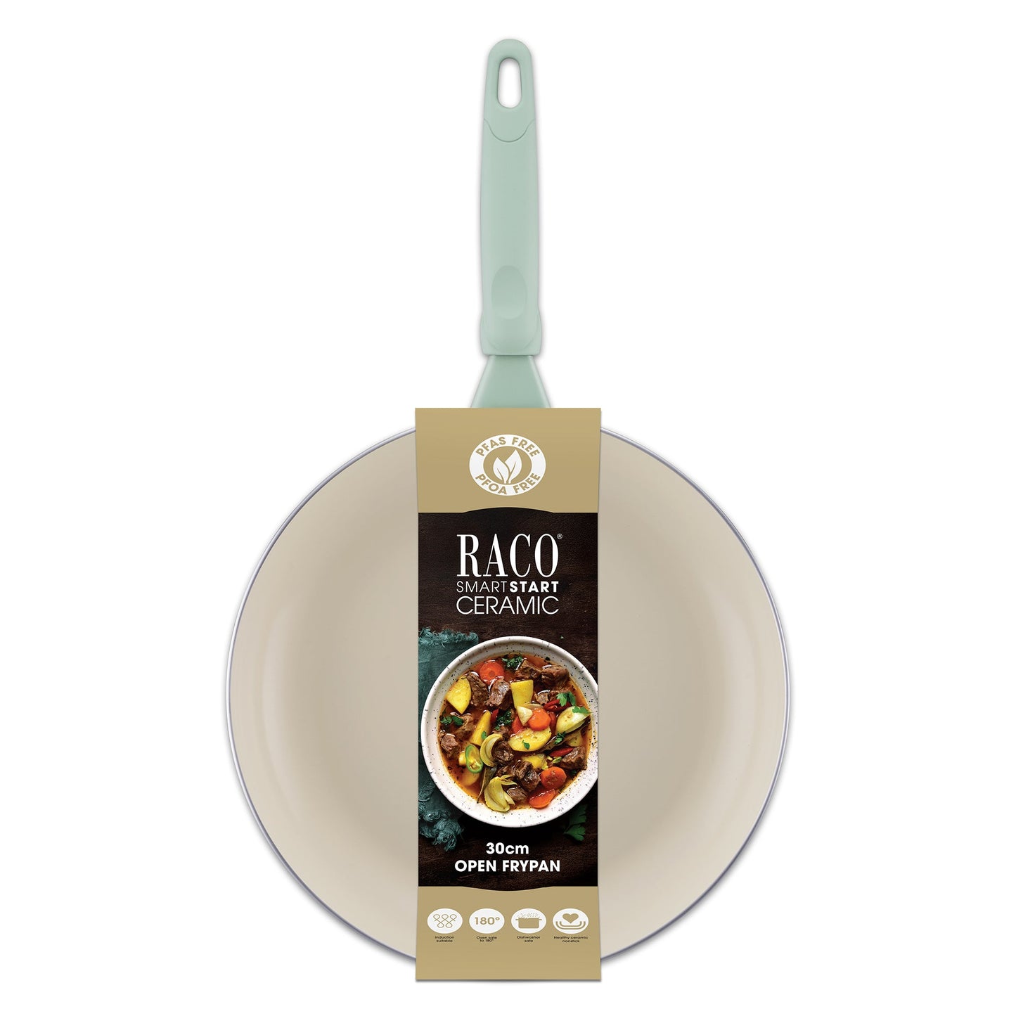 RACO SmartStart Ceramic Nonstick Induction Open Frypan 30cm Lichen