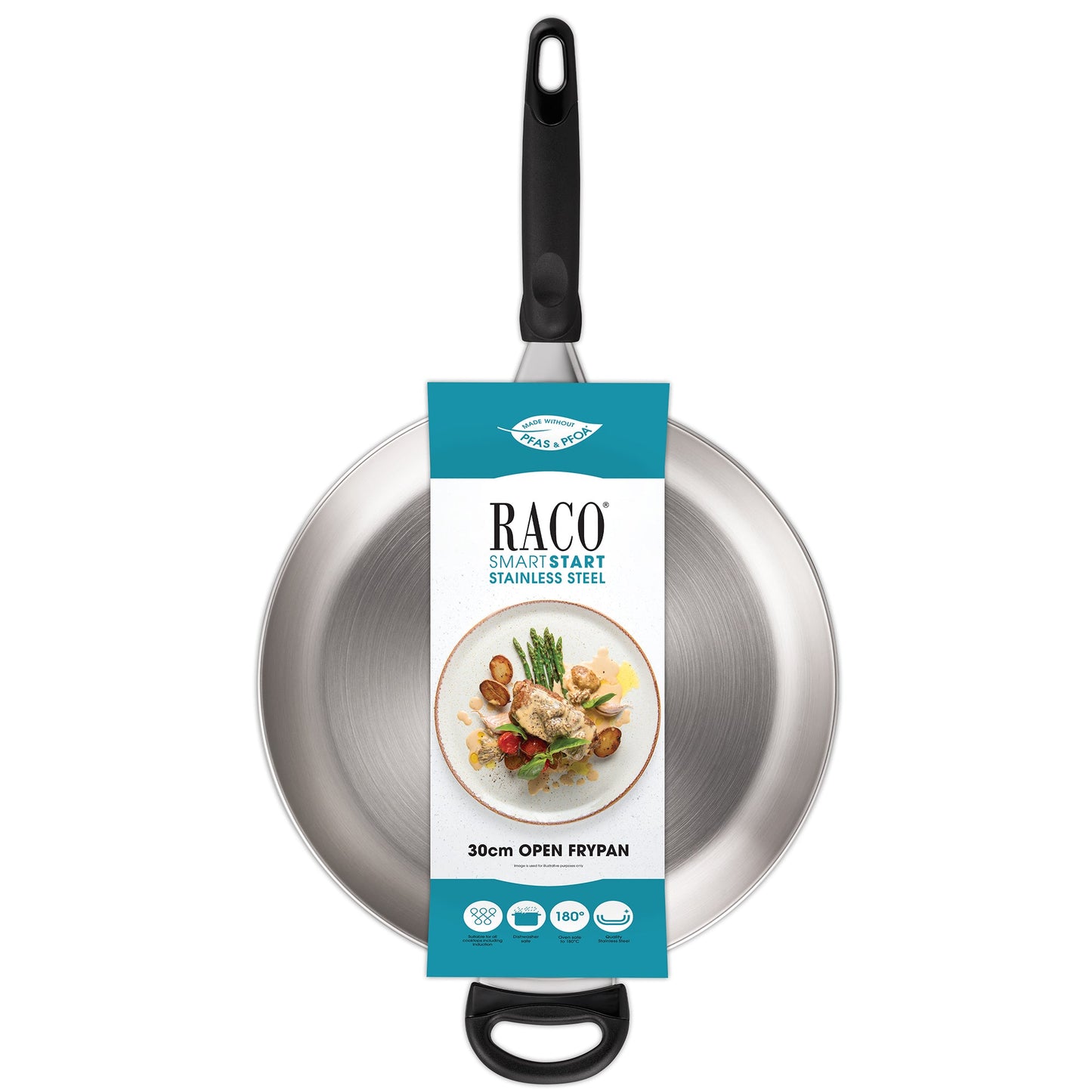 RACO SmartStart Stainless Steel Induction Open Frypan 30cm