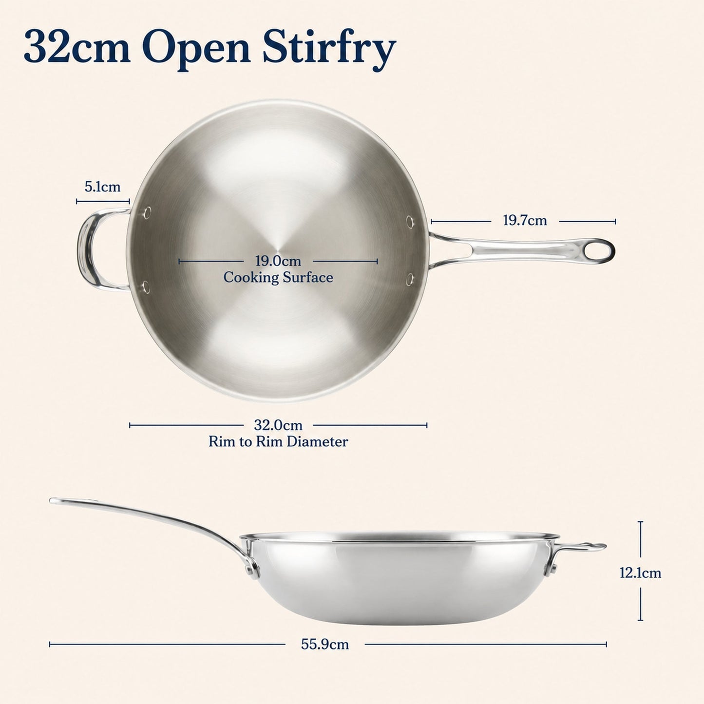 Additional angle: for stir-frying and wok-style cooking – tri-ply clad stainless steel – Anolon EverLast Tri-Ply Clad Stainless Steel Induction Open...