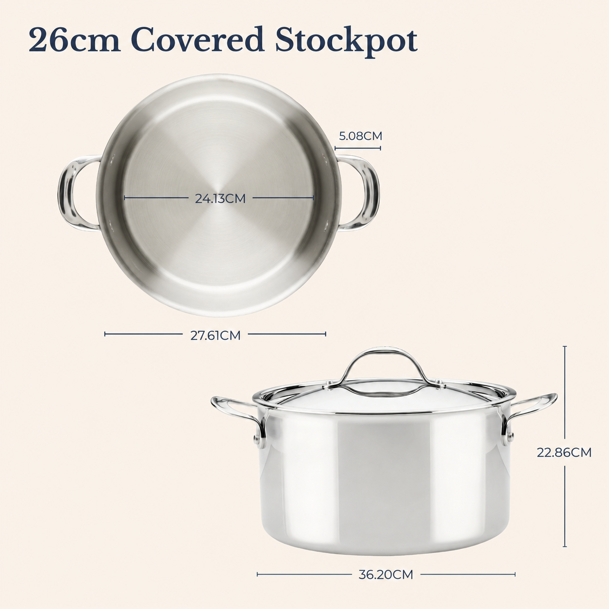 Styled lifestyle shot: for soups, stocks and pasta – tri-ply clad stainless steel – Anolon EverLast Tri-Ply Clad Stainless Steel Induction Covered Stockpot...