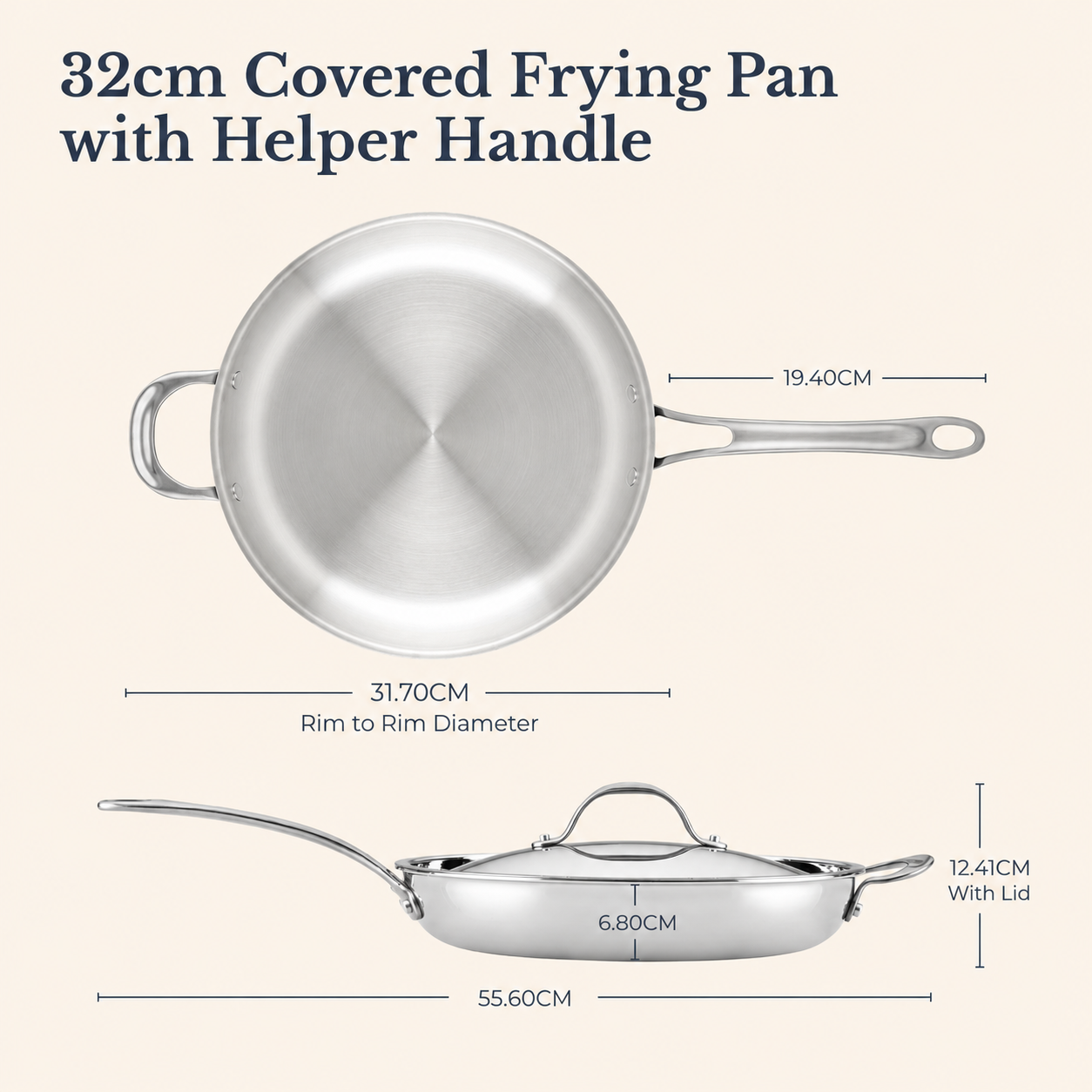 Styled lifestyle shot: for searing, frying and everyday cooking – tri-ply clad stainless steel – Anolon EverLast Tri-Ply Clad Stainless Steel Induction...
