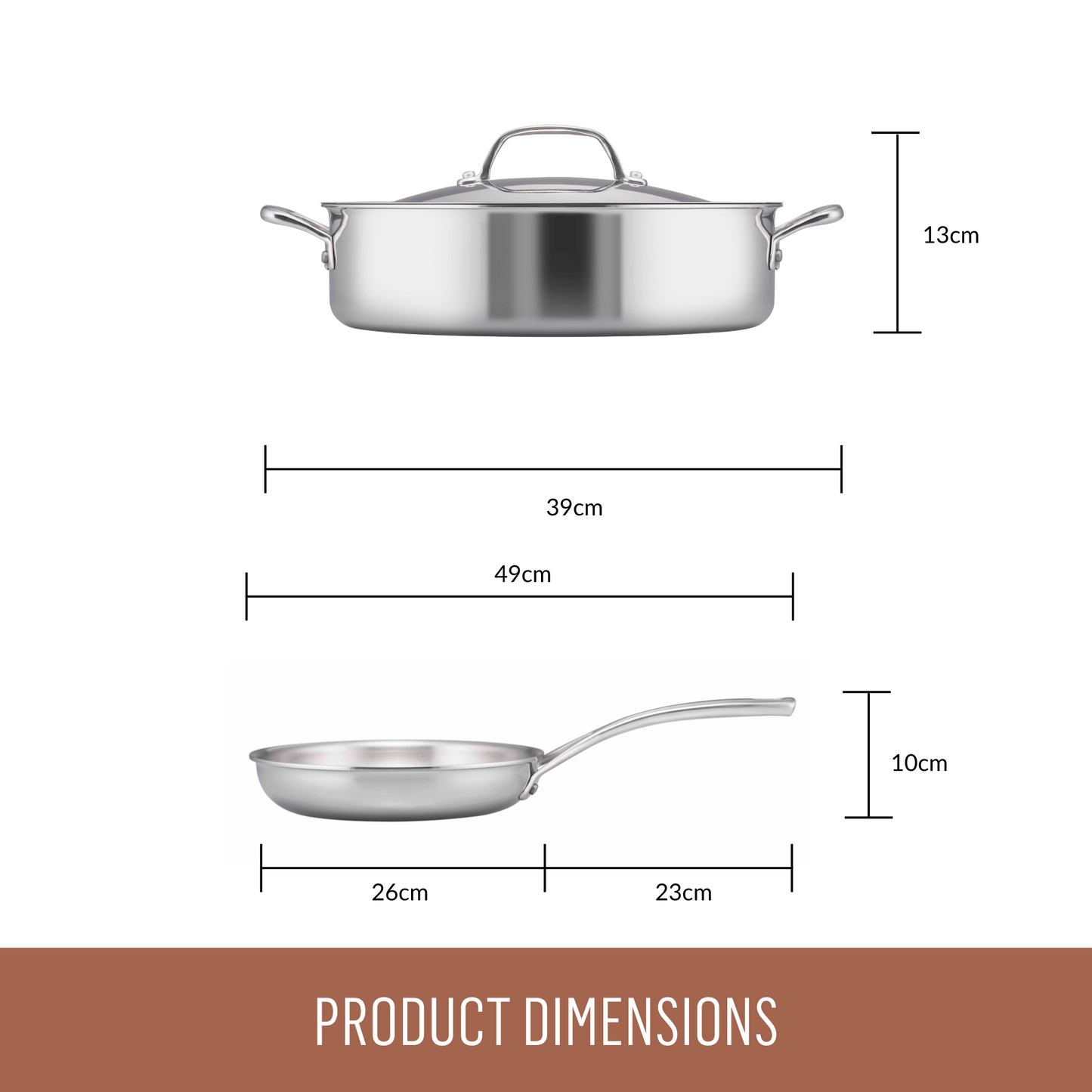 Essteele Eternità Clad Stainless Steel Induction 2 Piece Cookware Set