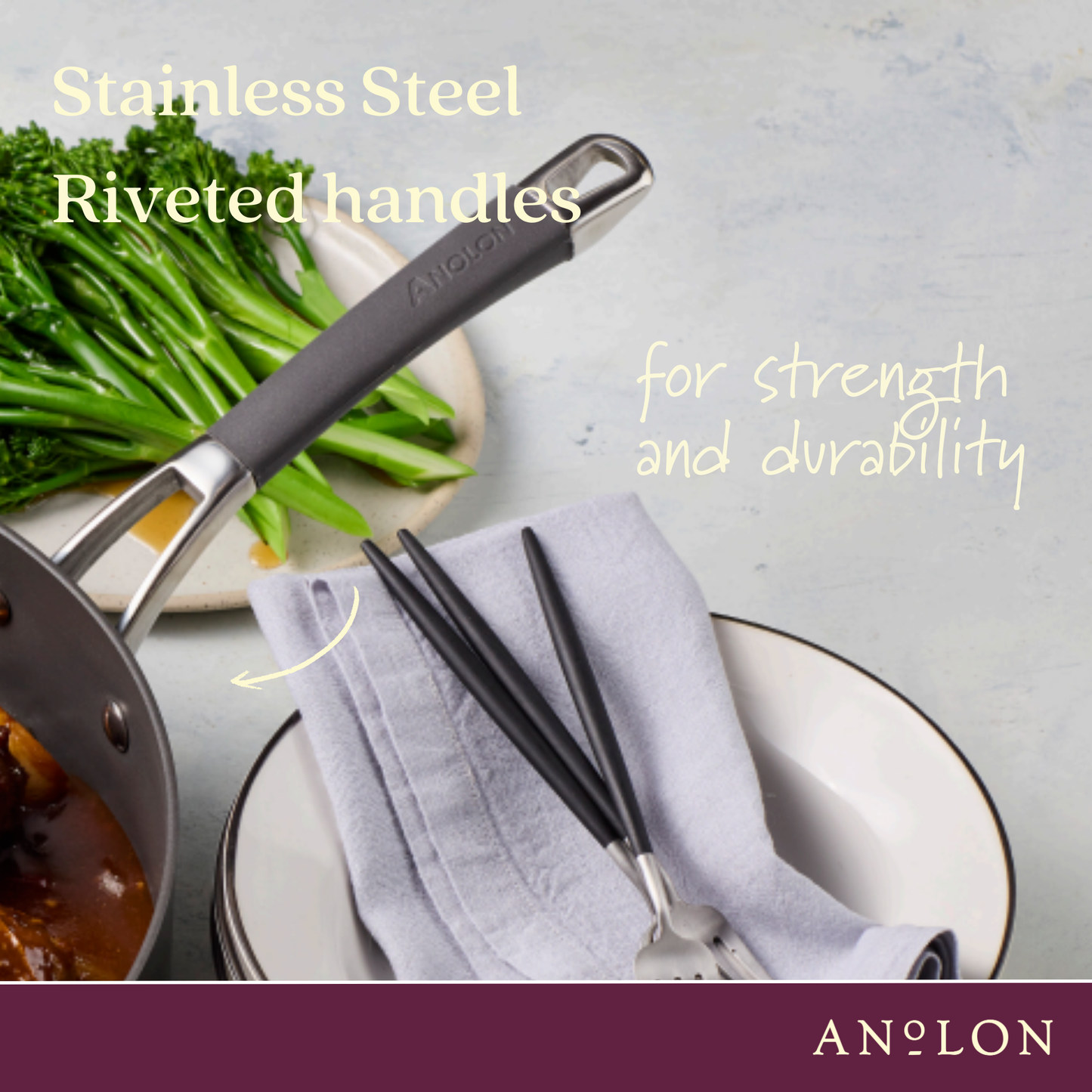 Anolon Endurance+ Nonstick Grill Pan with Spouts 28cm