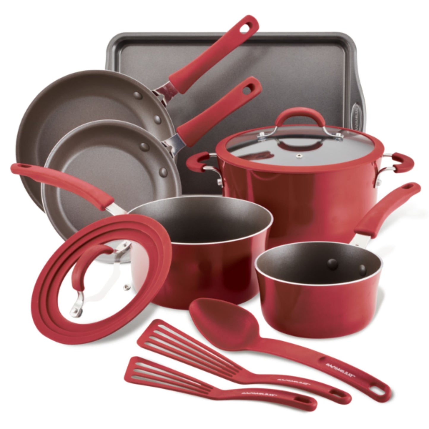 Rachael Ray Cook + Create Nonstick 11 Piece Cookware Set Red