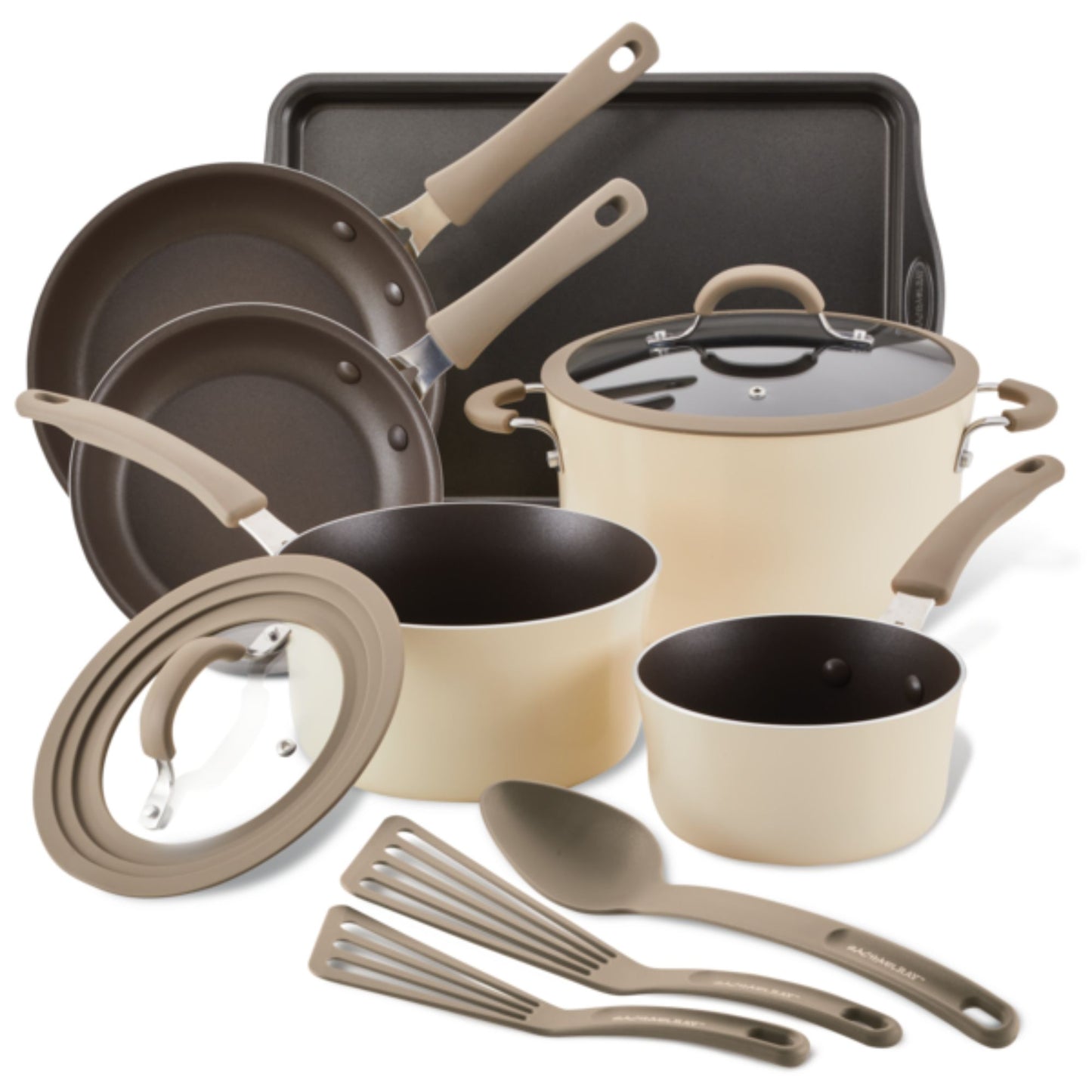 Rachael Ray Cook + Create Nonstick 11 Piece Cookware Set Almond