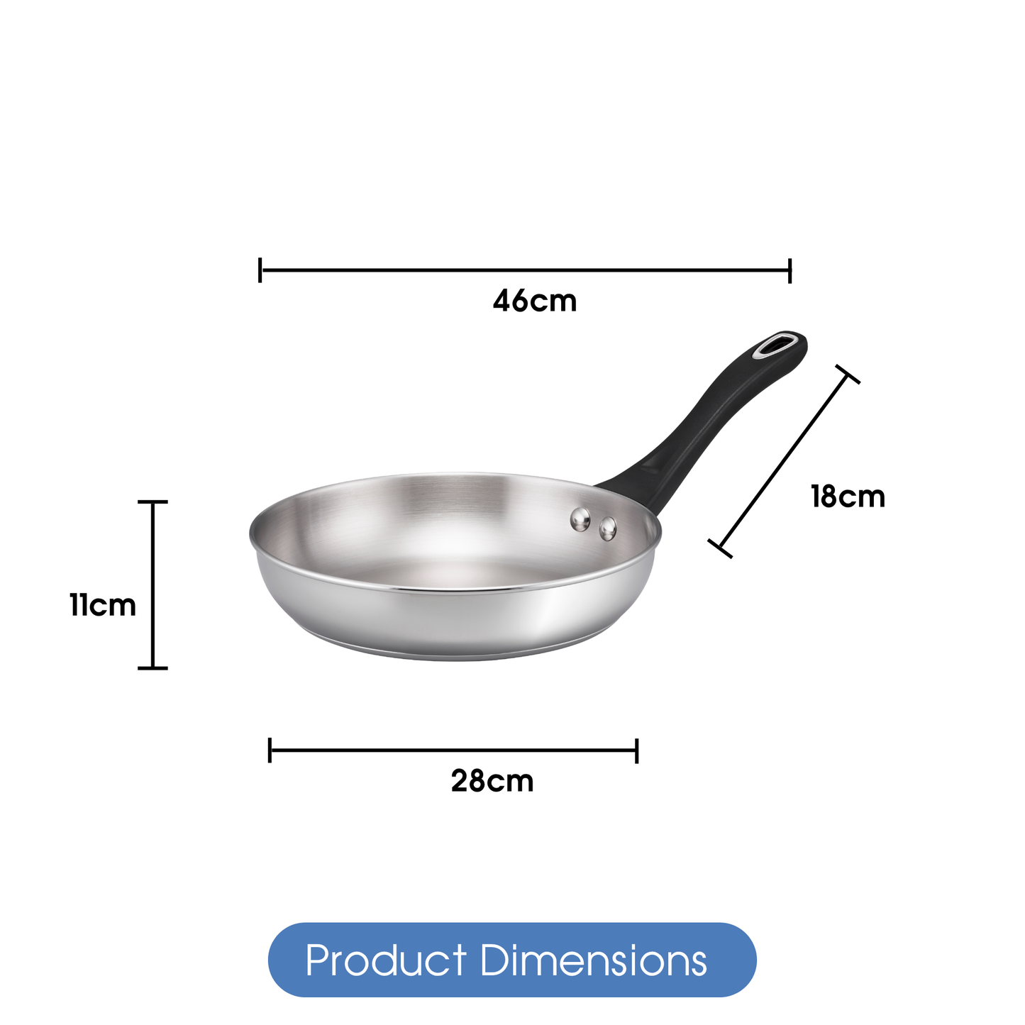RACO Eversteel Stainless Steel Induction Frypan 28cm