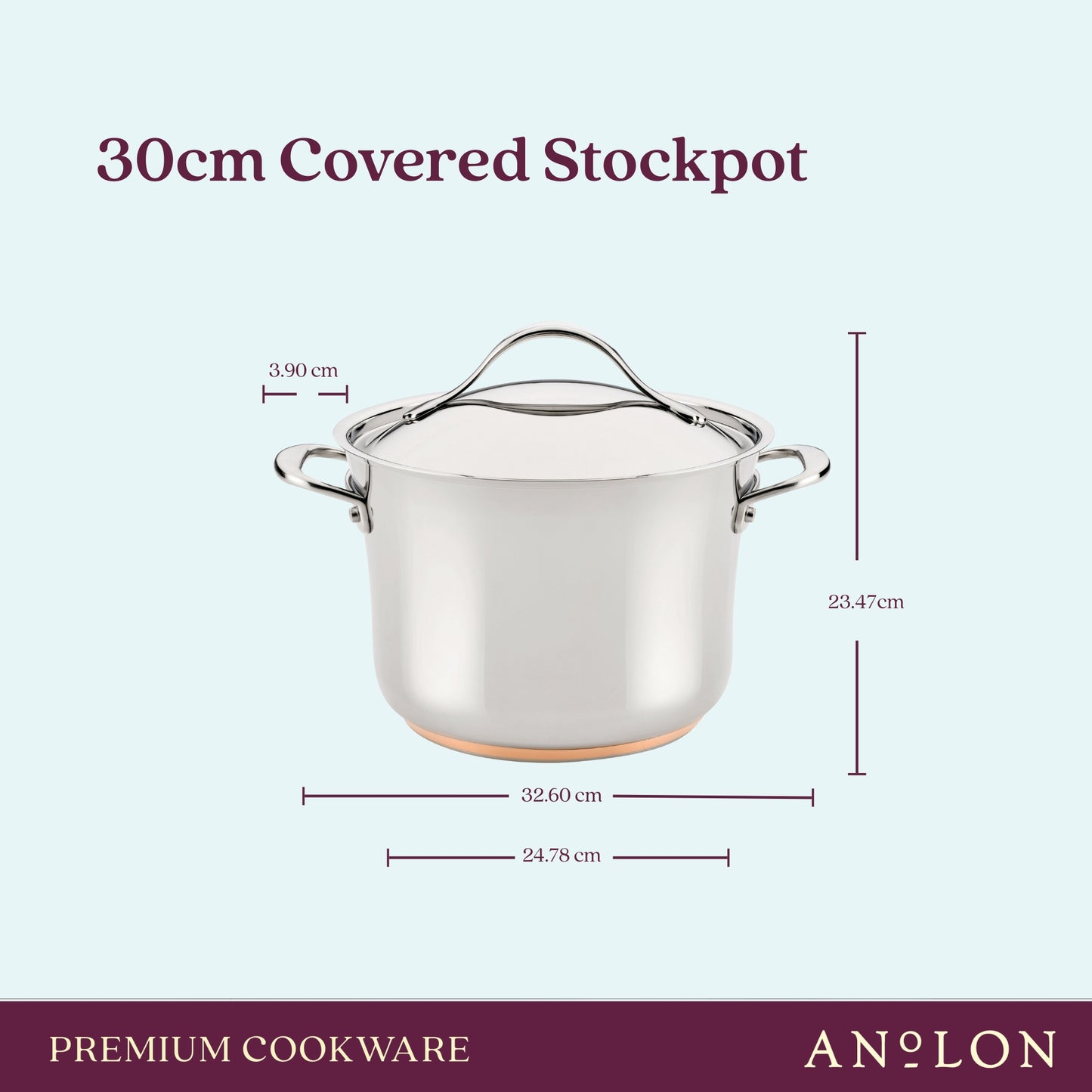 Anolon Nouvelle Copper Stainless Steel Induction Covered Stockpot 24cm/6.2L