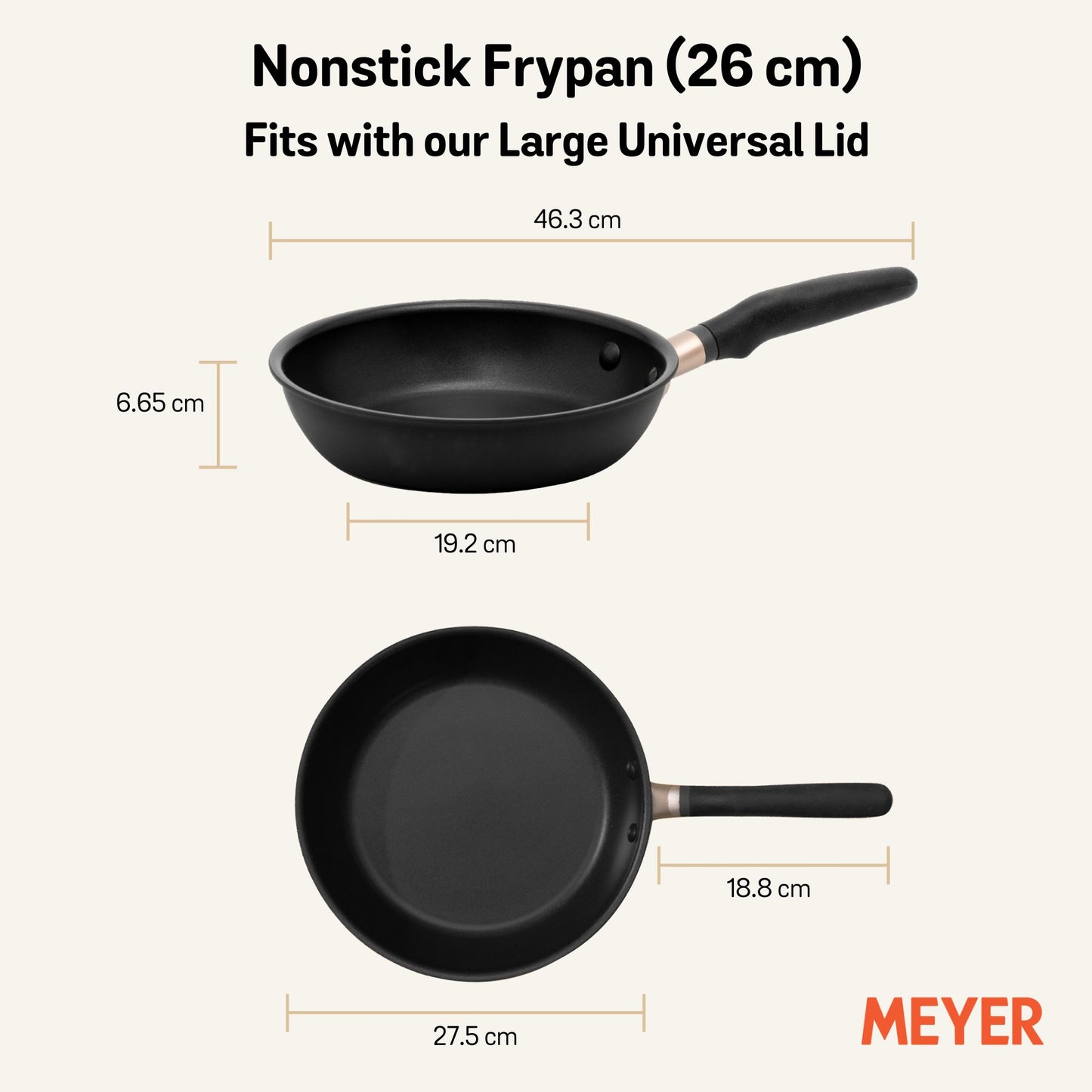 Meyer Accent Nonstick Induction Open Frypan 26cm