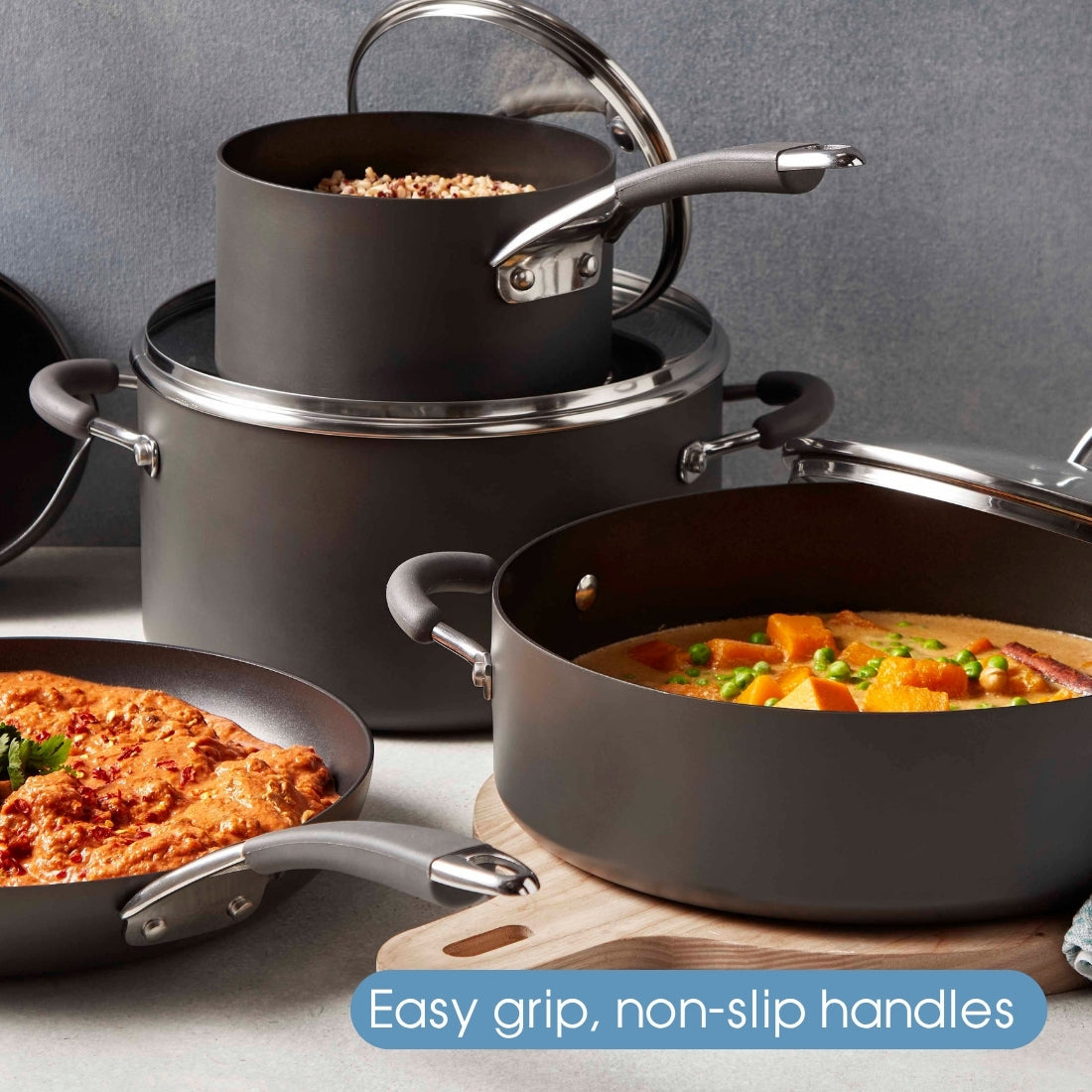 RACO Reliance Hard Anodised Induction 5 Piece Cookware Set