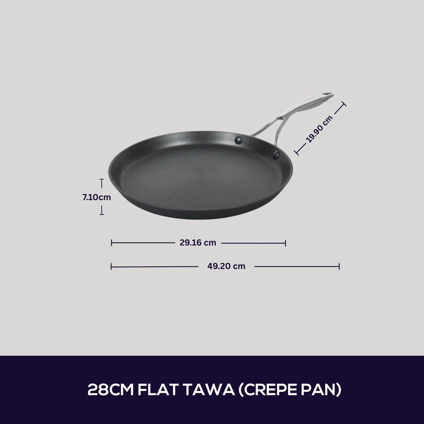 Circulon Nonstick Hard Anodised Aluminium Flat Tawa (Crepe Pan) 28cm