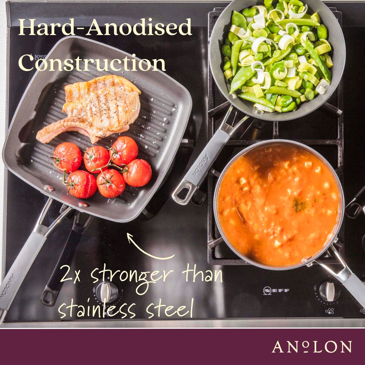 Anolon Endurance+ Nonstick Grill Pan with Spouts 28cm