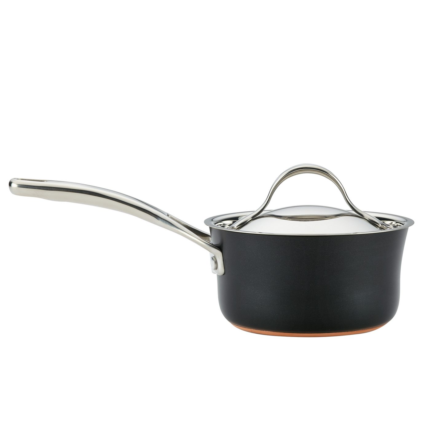 Anolon Nouvelle Copper Luxe Nonstick Induction Covered Saucepan Onyx 16cm/1.9L