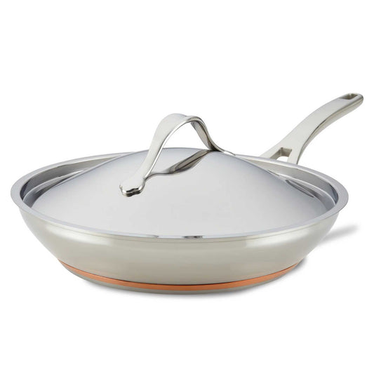 Anolon Nouvelle Copper Stainless Steel Induction Covered Skillet 30cm