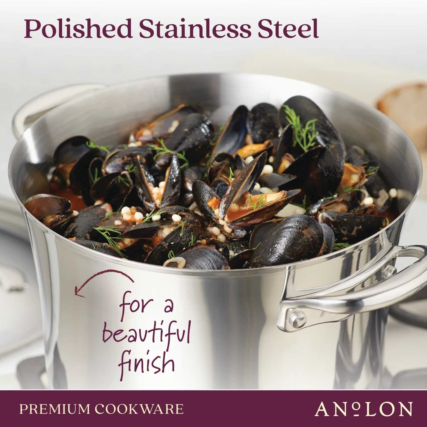 Anolon Nouvelle Copper Stainless Steel Induction Covered Skillet 30cm