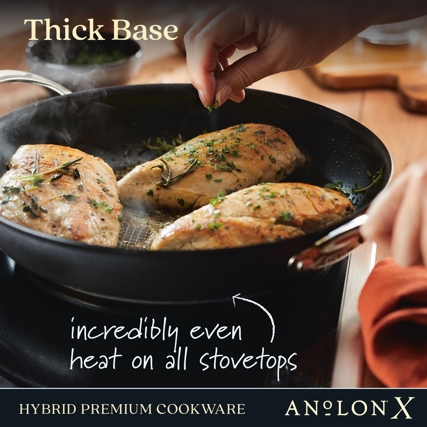 Anolon X Hybrid Stainless Steel Nonstick Induction Saute & Saucier Set