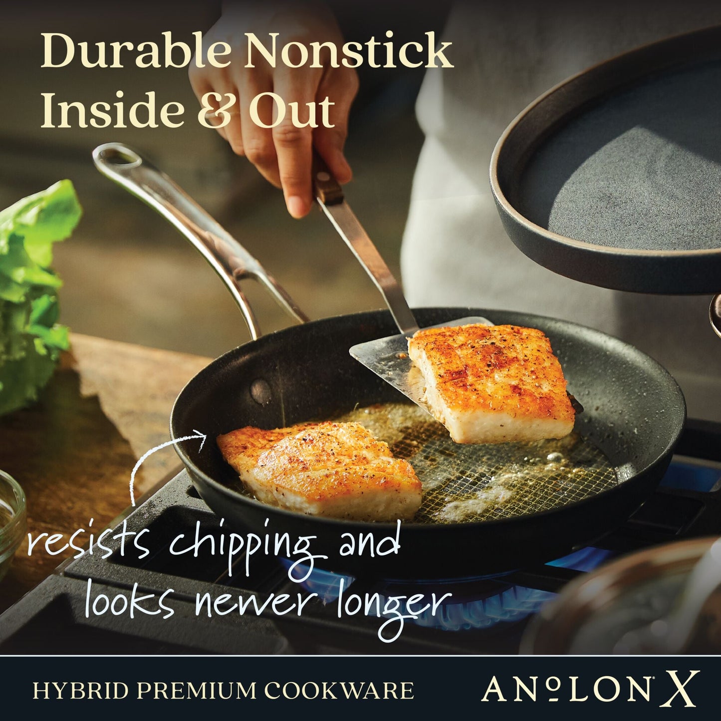 Anolon X Hybrid Stainless Steel Nonstick Induction Saute & Saucier Set
