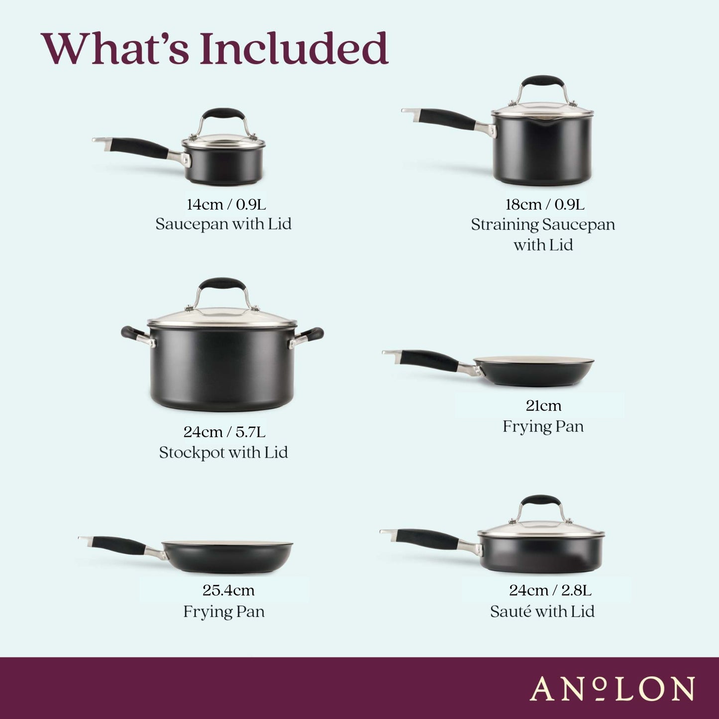 Anolon Advanced Ceramic Nonstick Induction 10 Piece Cookware Set