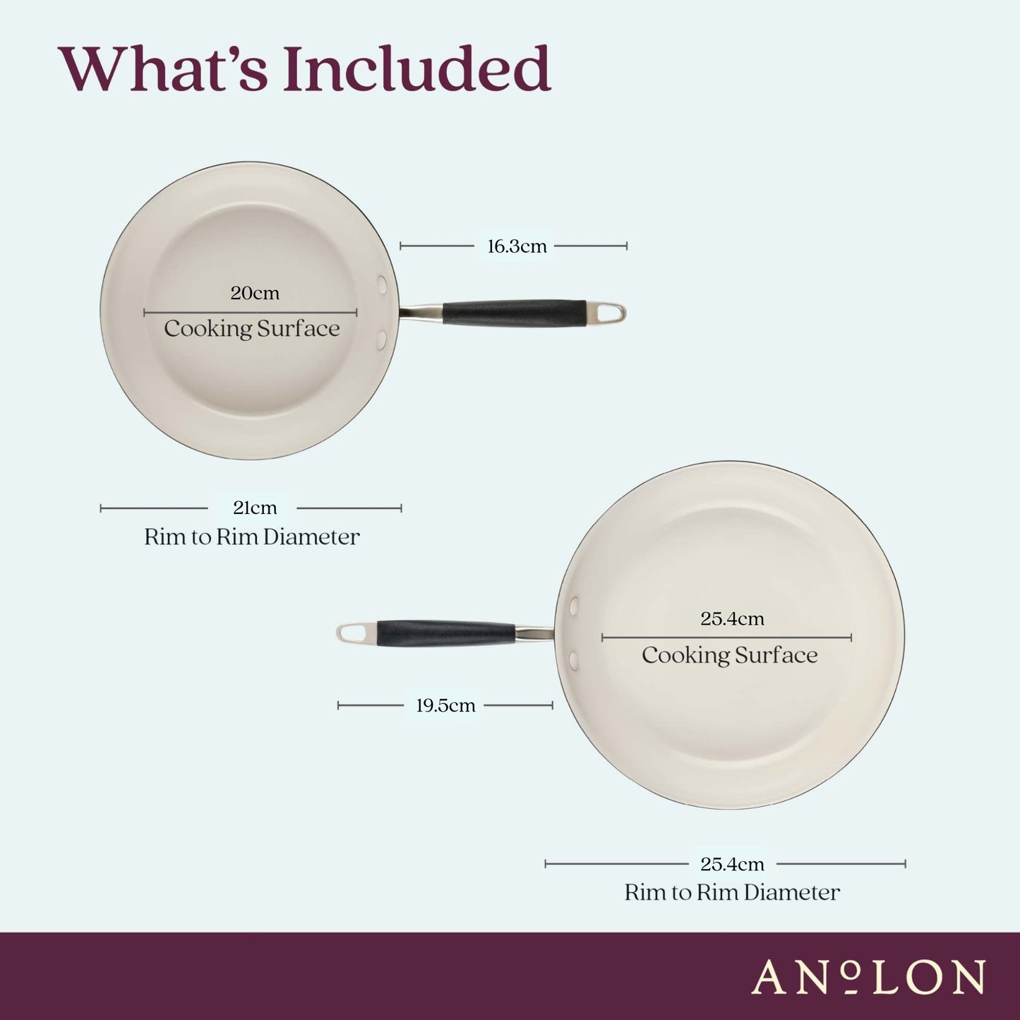 Anolon Advanced Ceramic Nonstick Induction Frypan Twin Pack 21.5/25.4cm