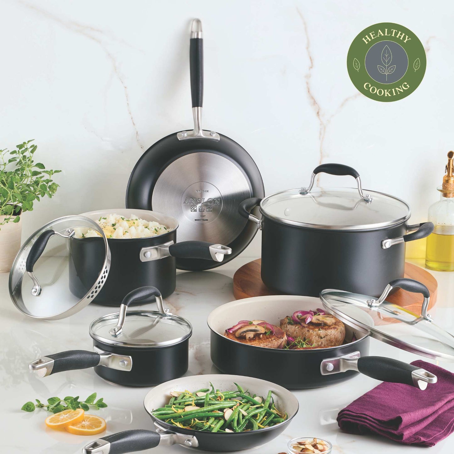 Anolon Advanced Ceramic Nonstick Induction 10 Piece Cookware Set