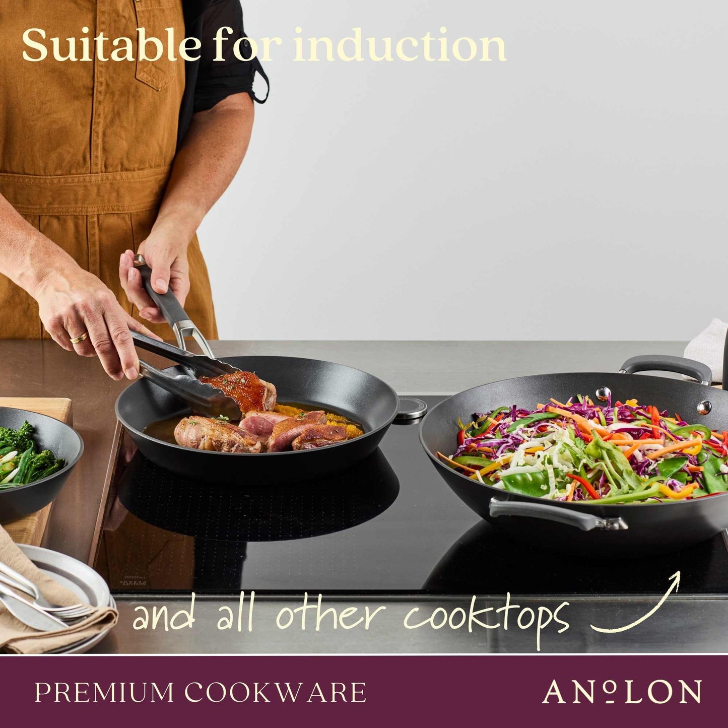 Anolon Endurance+ Nonstick Induction Saucepan With Bonus Steamer 18cm/2.8L