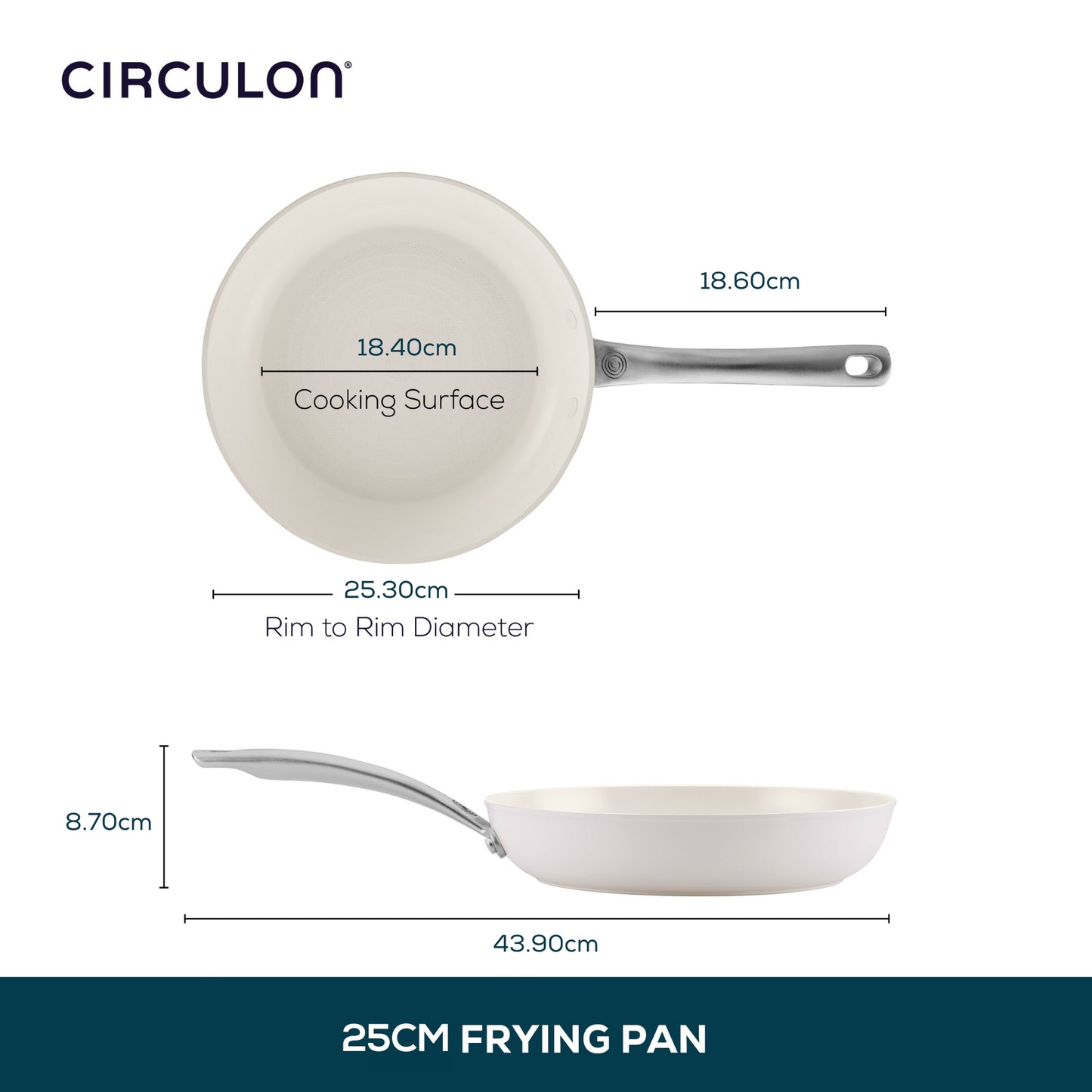 Circulon Halo With LaserDefense™ 25cm Skillet Pearl White