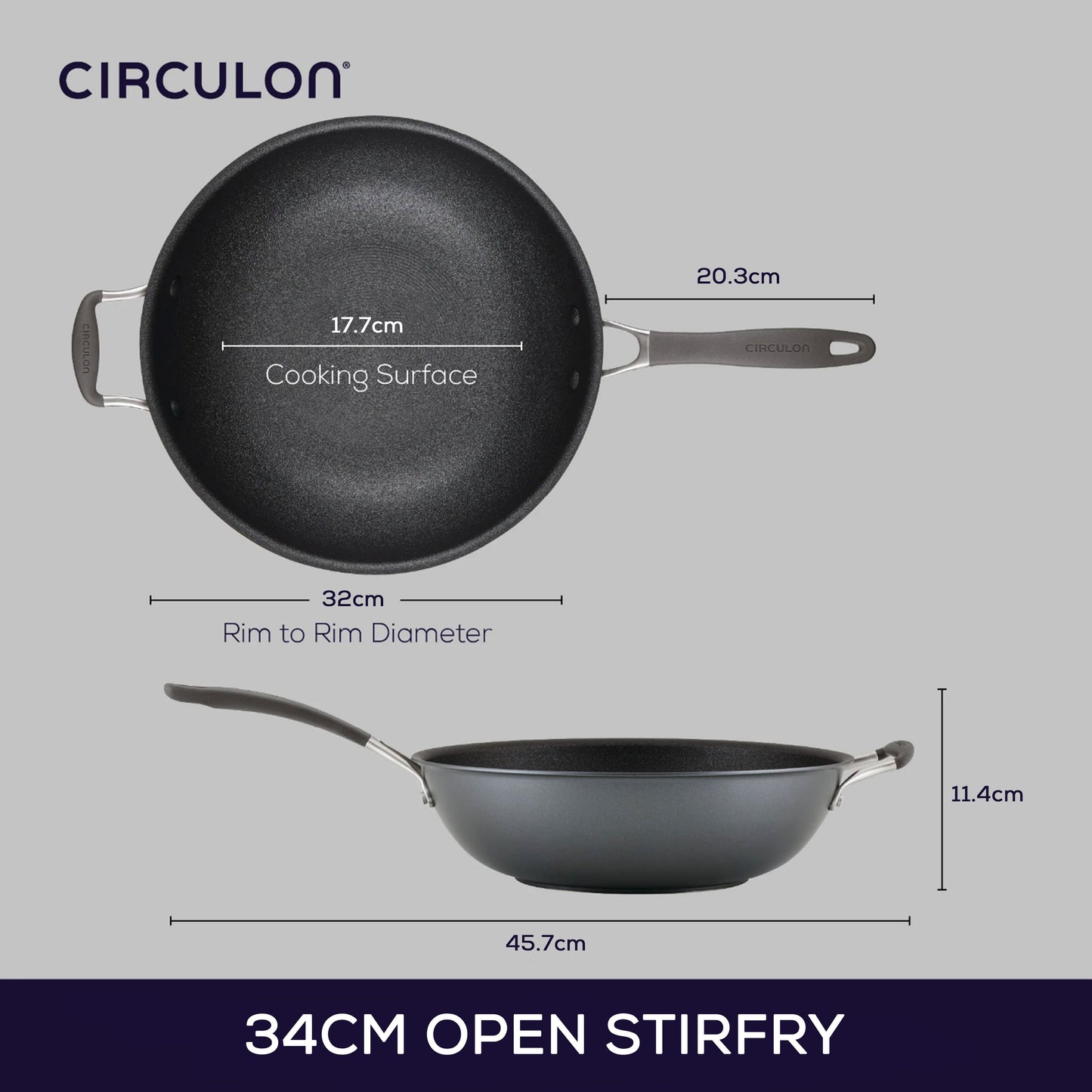 Circulon ScratchDefense A1 Nonstick Nonstick Induction Open Stirfry 34cm