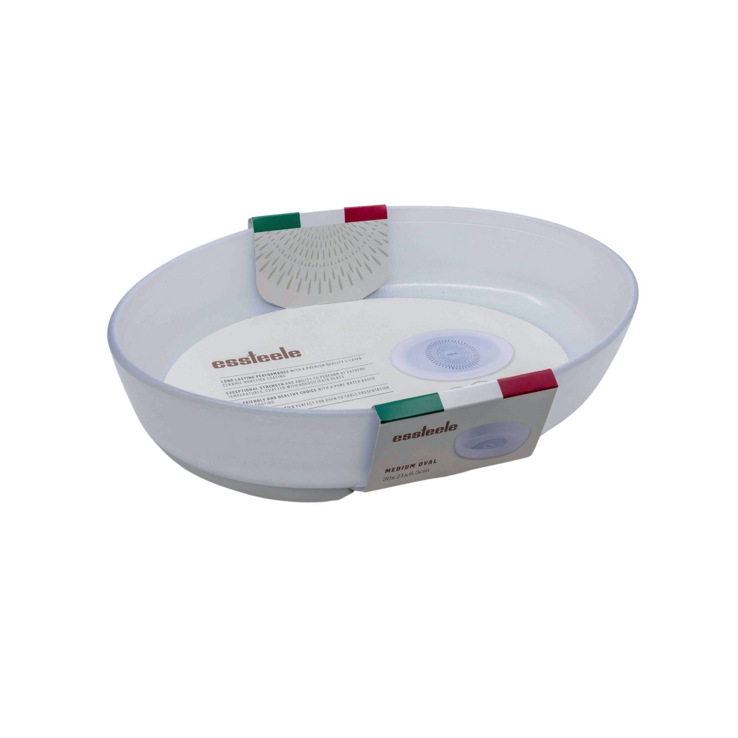 Essteele Glass Ceramic Nonstick 1.9L Medium Oval Dish 30 x 21 x 6.3cm