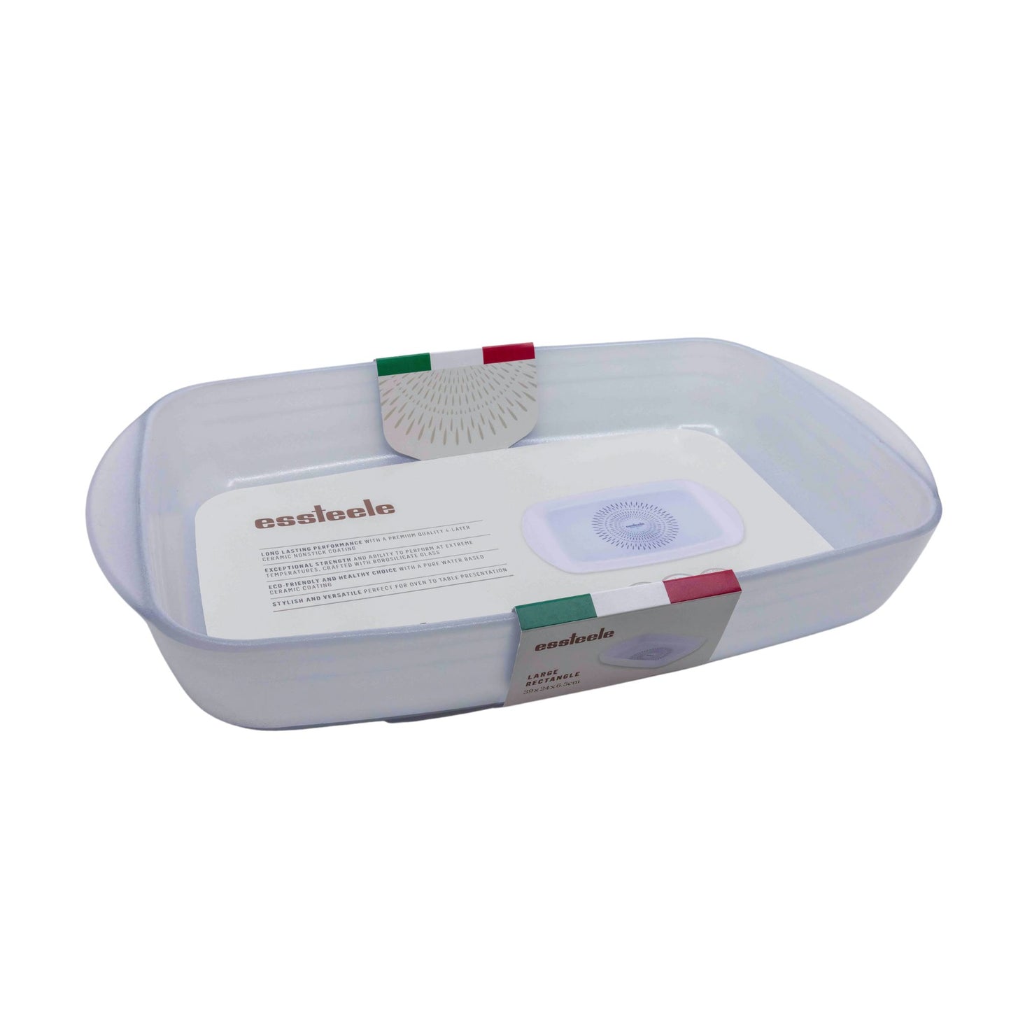 Essteele Glass Ceramic Nonstick 3.2L Large Rectangular Dish 39 x 24 x 6.5cm
