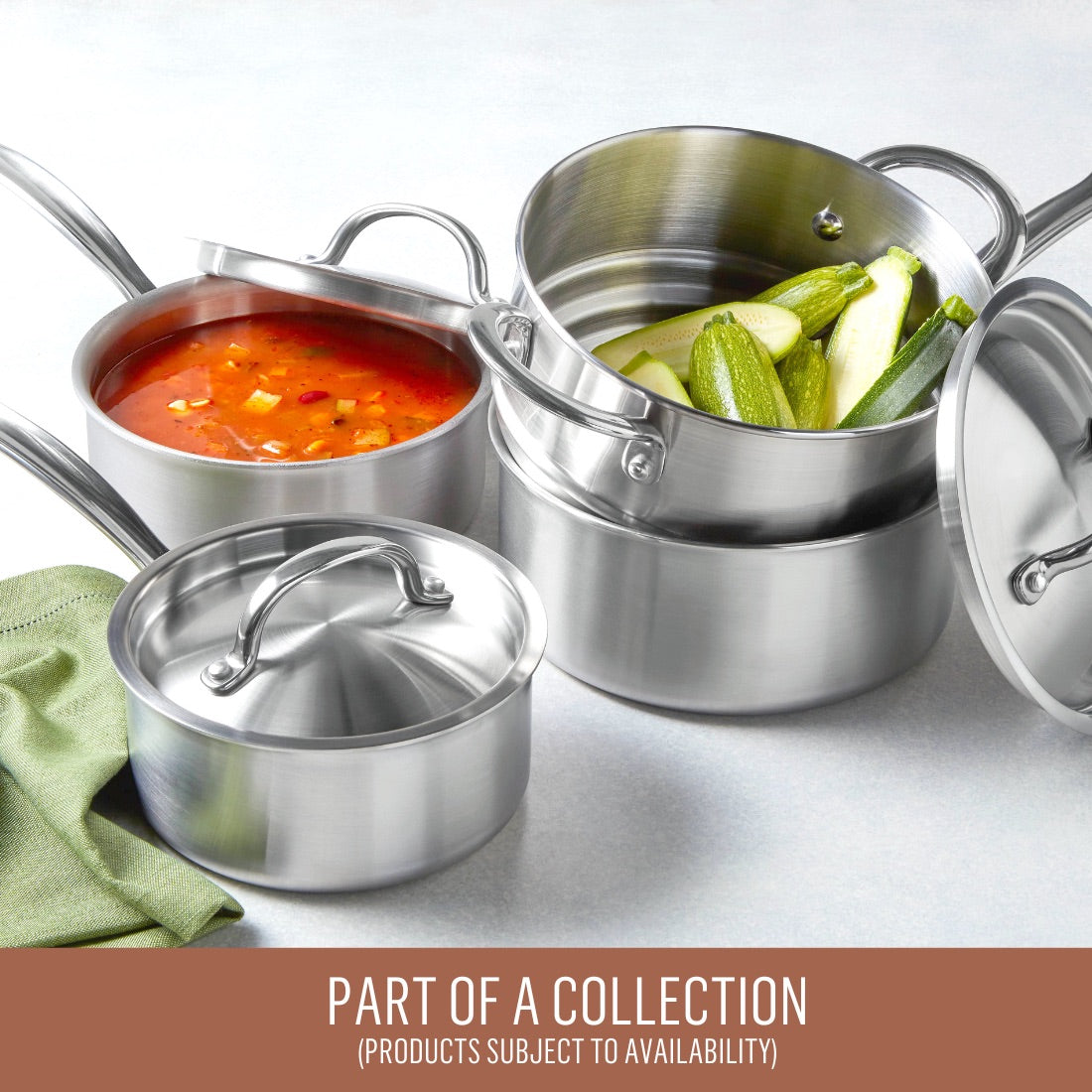 Essteele Per Amore Clad Stainless Steel Induction 3 Piece Saucepan Set