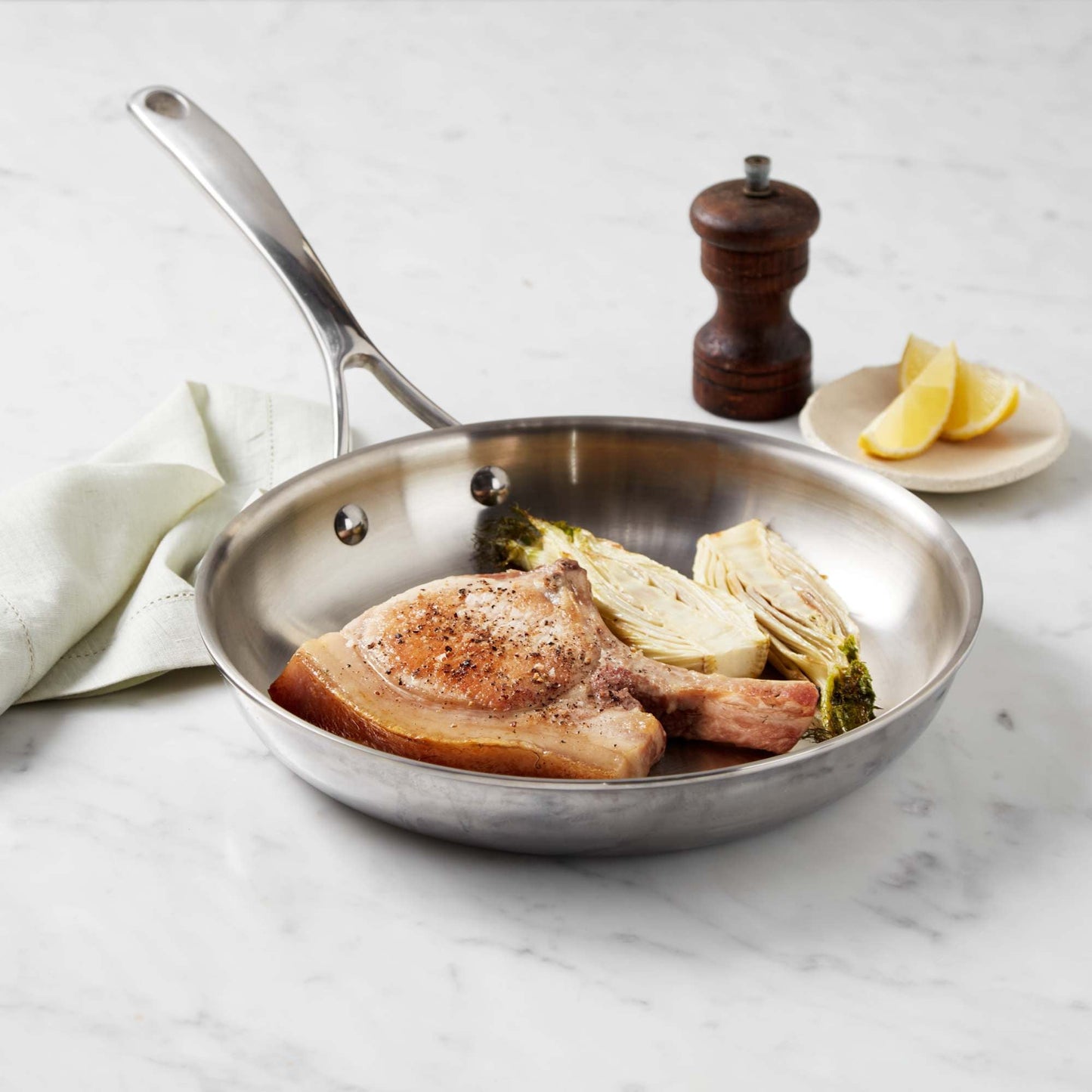 Essteele Eternità Clad Stainless Steel Induction Open French Skillet 26cm