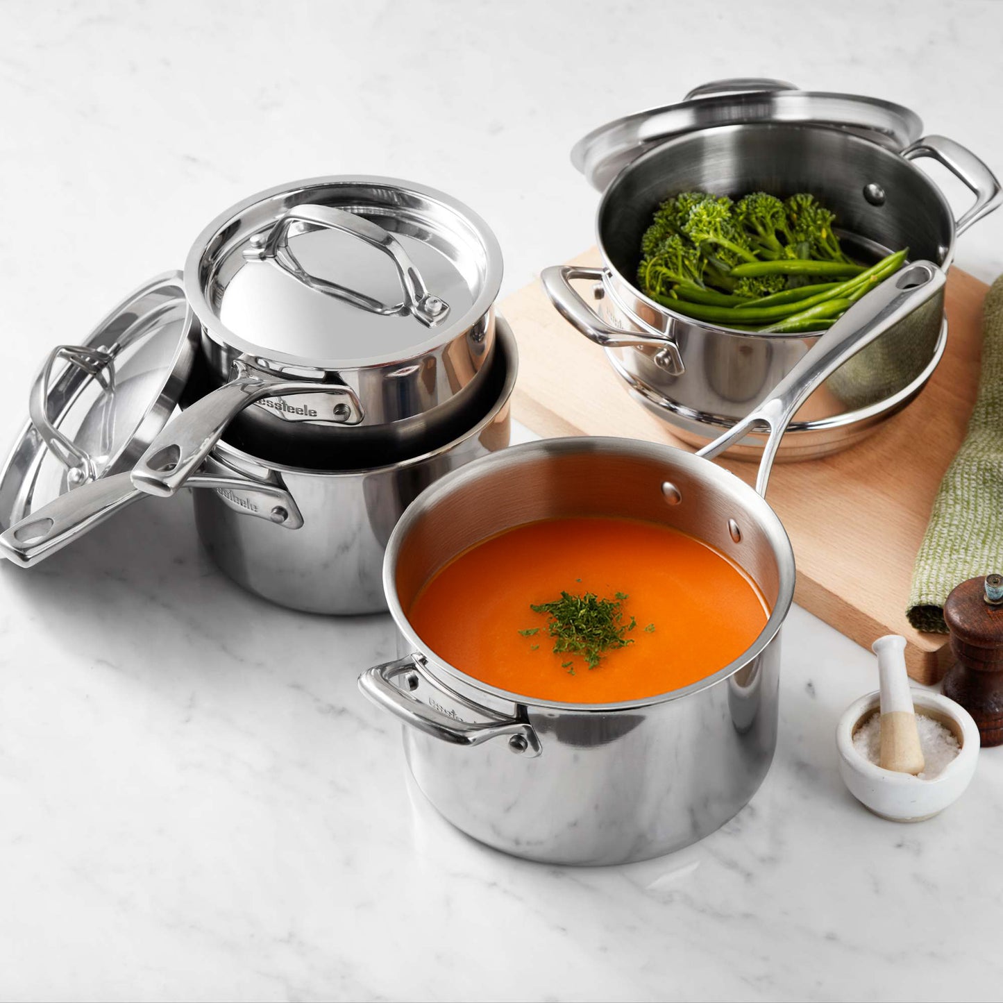 Essteele Eternità Clad Stainless Steel Induction 4 Piece Cookware Set