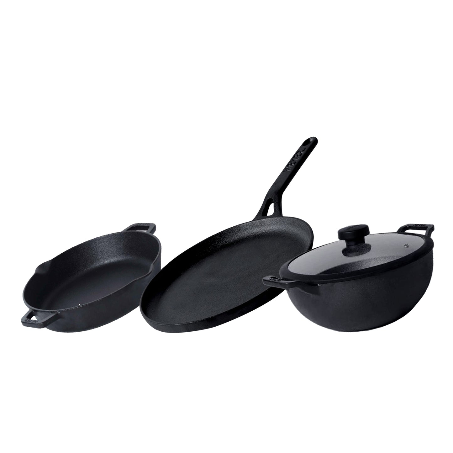 Meyer Pre-Seasoned Cast Iron Induction 3 Piece Complete Set