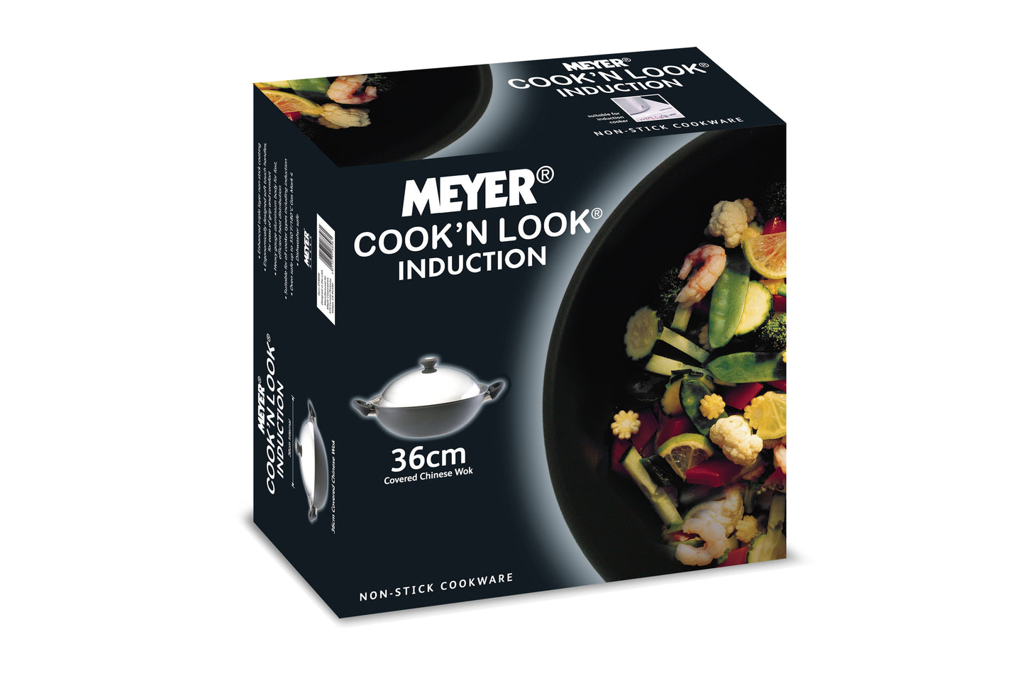 Meyer Cook 'N' Look Induction Covered Wok 36cm