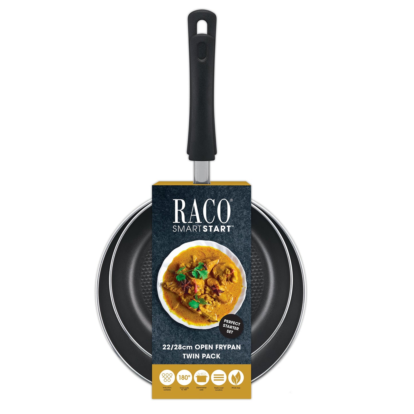 RACO Smartstart Nonstick Induction Twin Pack Frypan 22/28CM