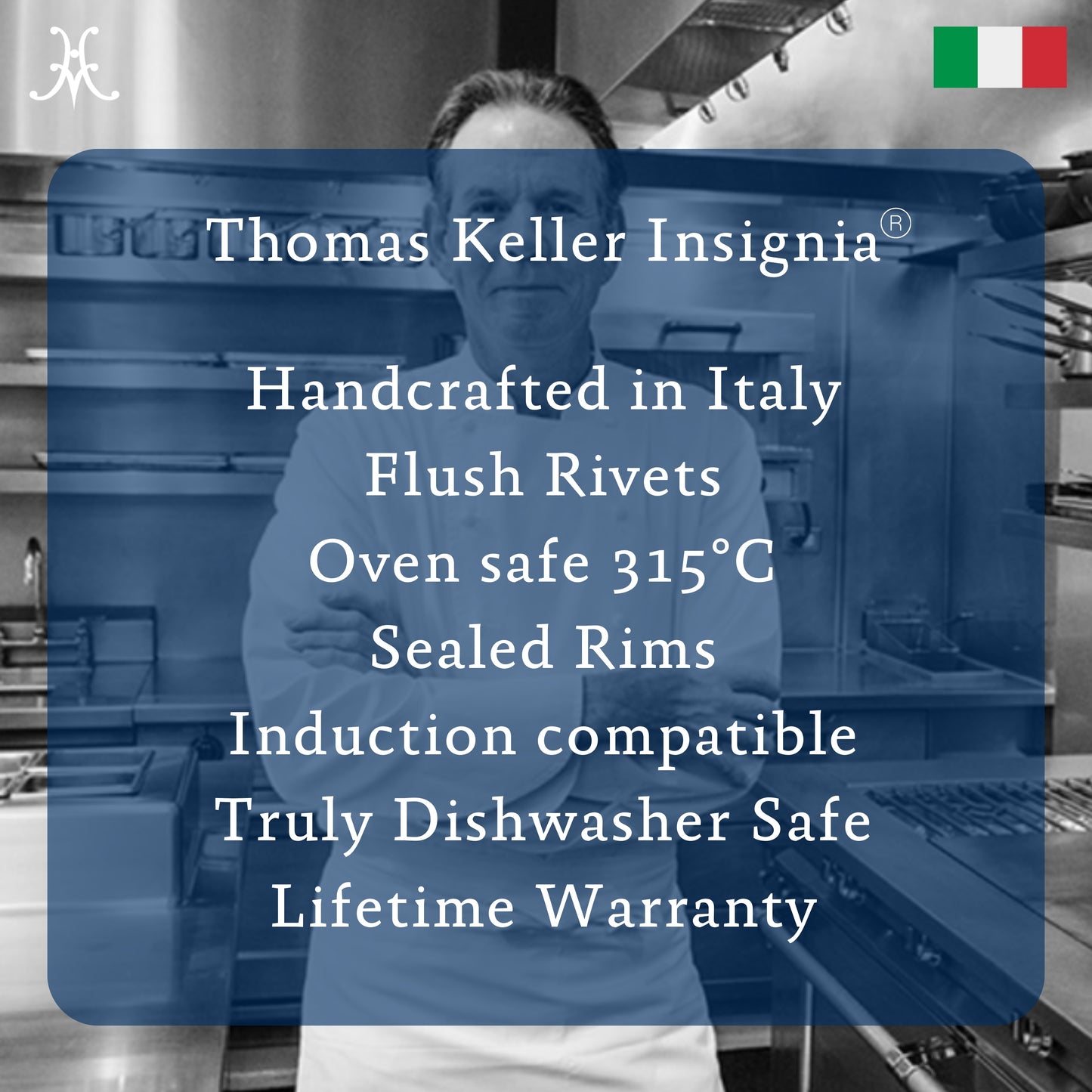 Hestan Thomas Keller Insignia Commercial Clad Stainless Steel Sauteuse 30cm/8.5L