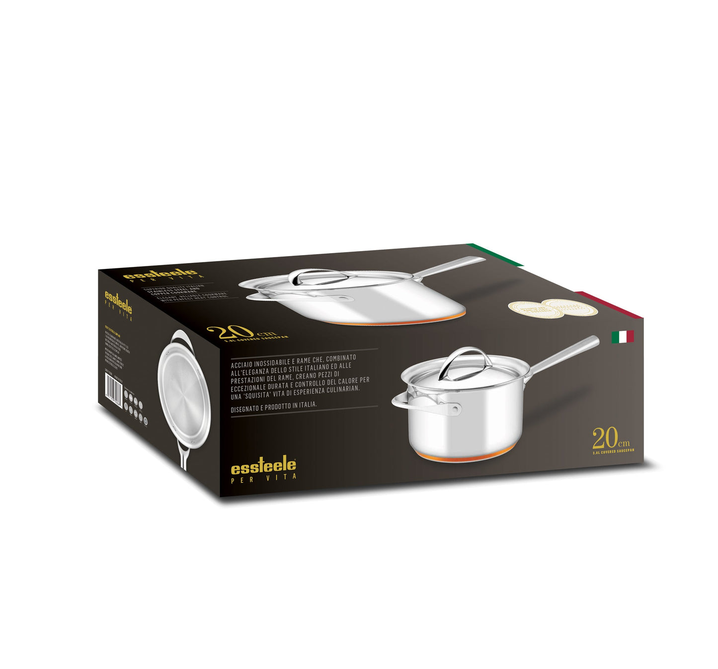 Essteele Per Vita Copper Base Stainless Steel Covered Saucepan 20cm/3.4L