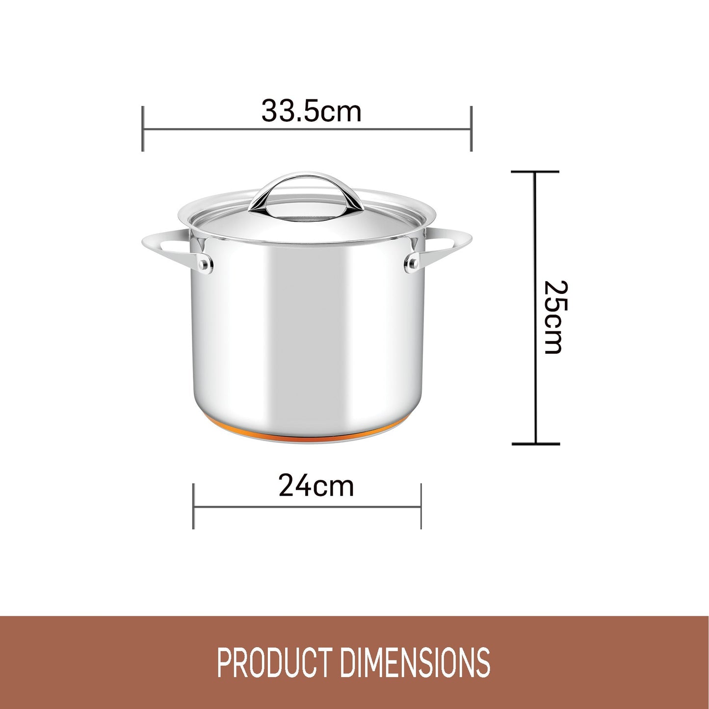 Essteele Per Vita Copper Base Stainless Steel Covered Stockpot 24cm/9.0L