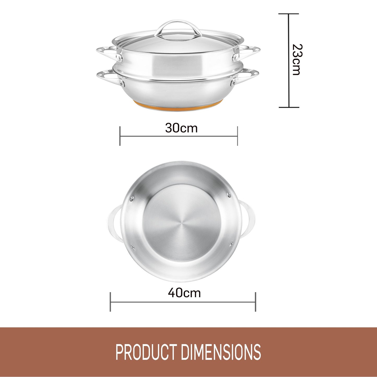Essteele Per Vita Stainless Steel Multicooker With Steamer Insert 30cm/4.7L
