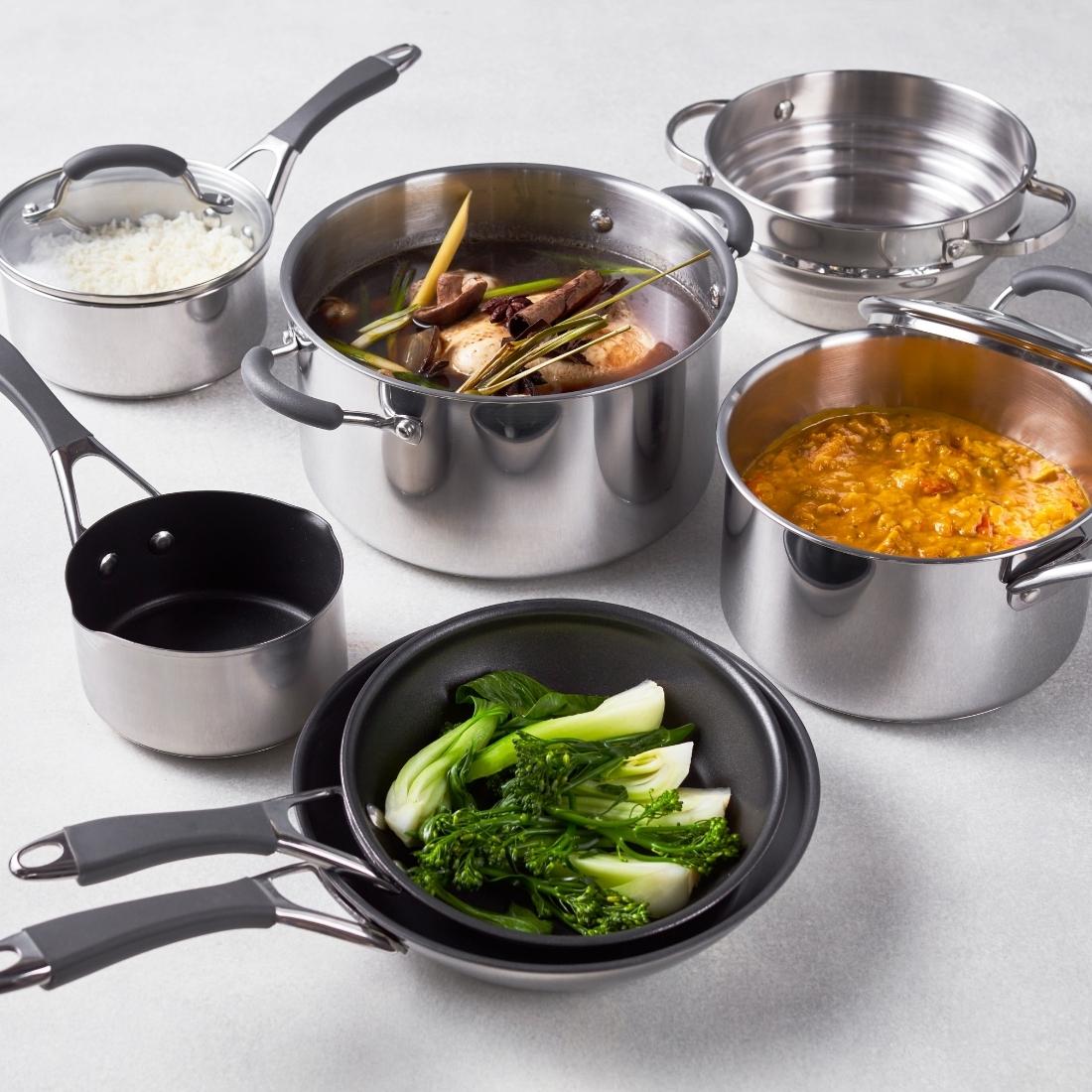 RACO Reliance Stainless Steel/Nonstick Induction 7 Piece Cookware Set