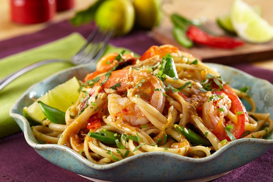 Peanut Noodles with Prawns