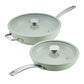 Circulon Halo With LaserDefense™ 25/30cm Covered Skillet Set Sage Green